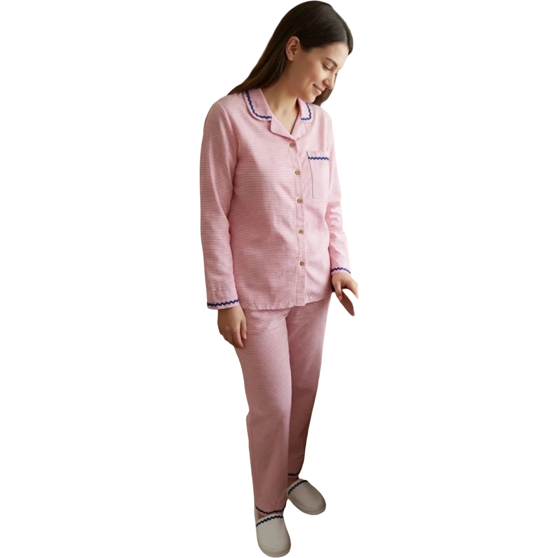 ÇİZGİLİ LOHUSA TERLİKLİ XXL BEDEN ANNE BEBEK LOHUSA SET 3 Ay Kız