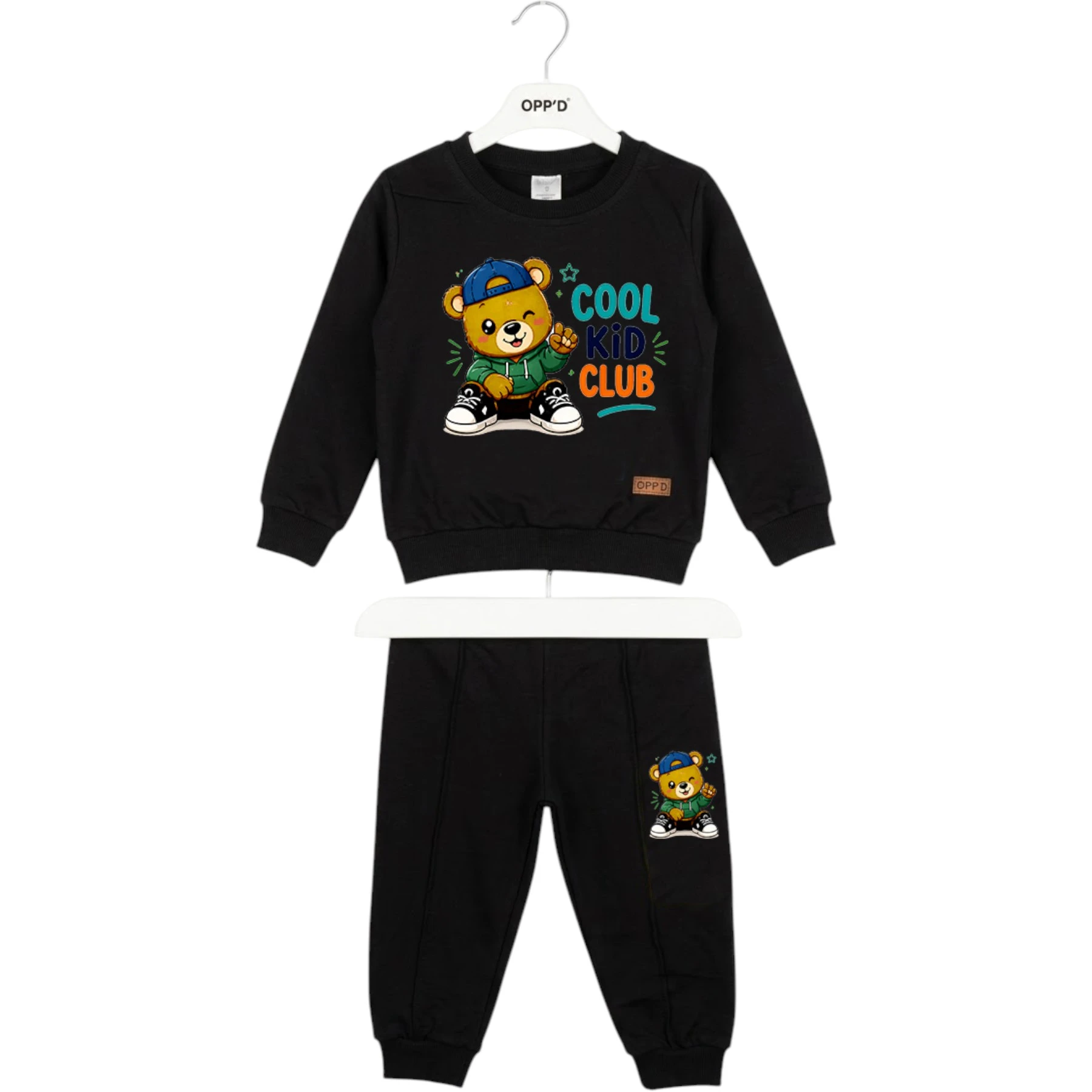 COOL KİD CLUB AYICIK BASKILI ERKEK ÇOCUK İKİLİ TAKIM 12 Ay,2Y,3Y,4Y Erkek