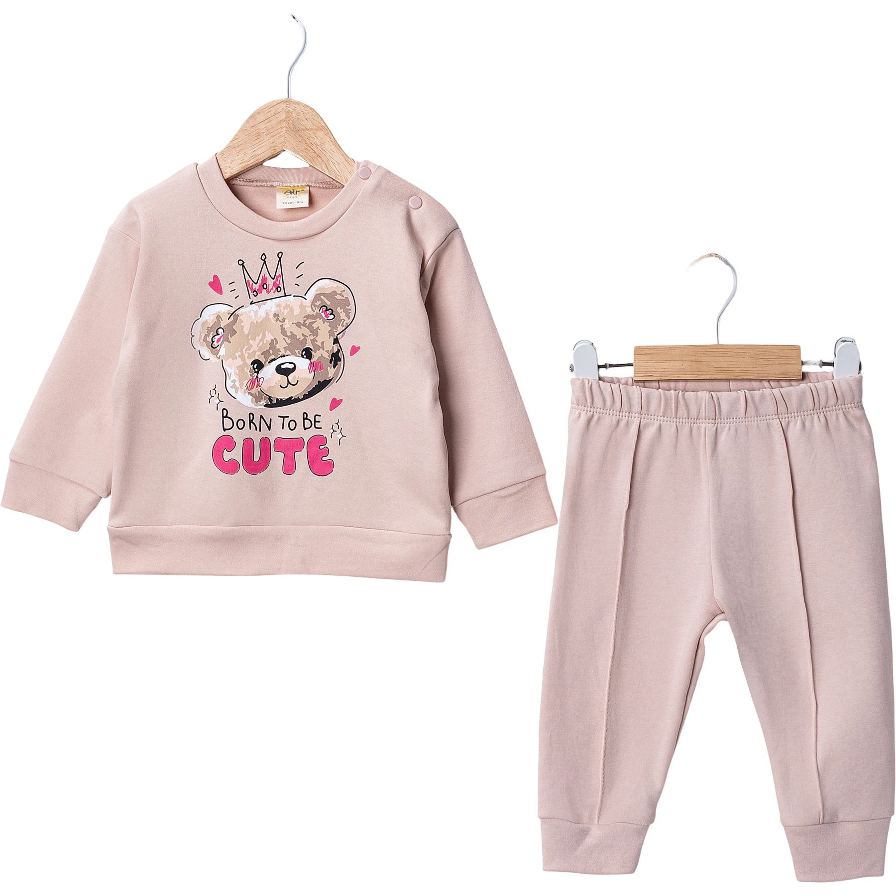 CUTE AYICIK BASKILI İKİLİ TAKIM 6 Ay,9 Ay,12 Ay,18 Ay Kız