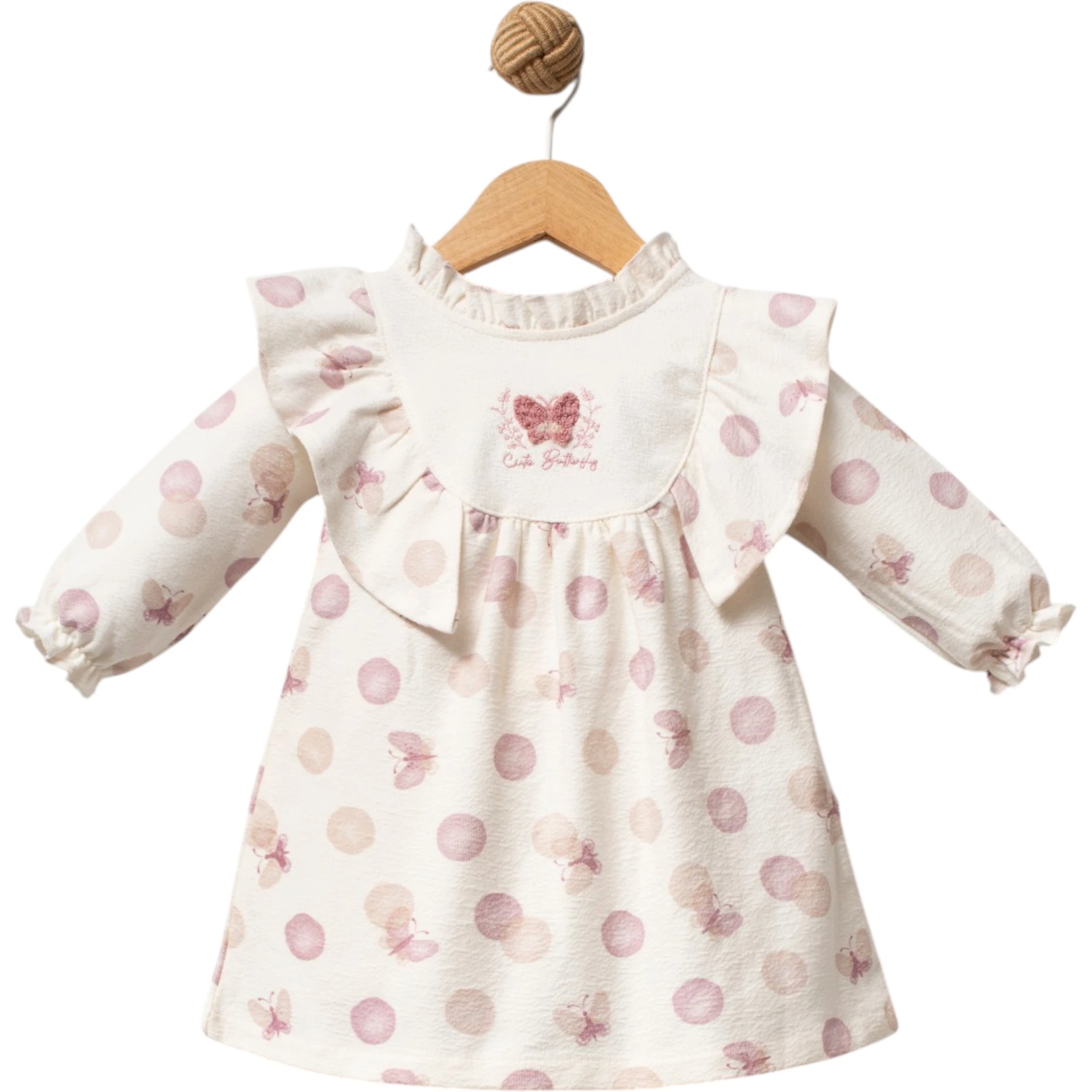 CUTE BUTTERFLY KIZ BEBEK NAKIŞLI ELBİSE 3 Ay,9 Ay,12 Ay,18 Ay Kız