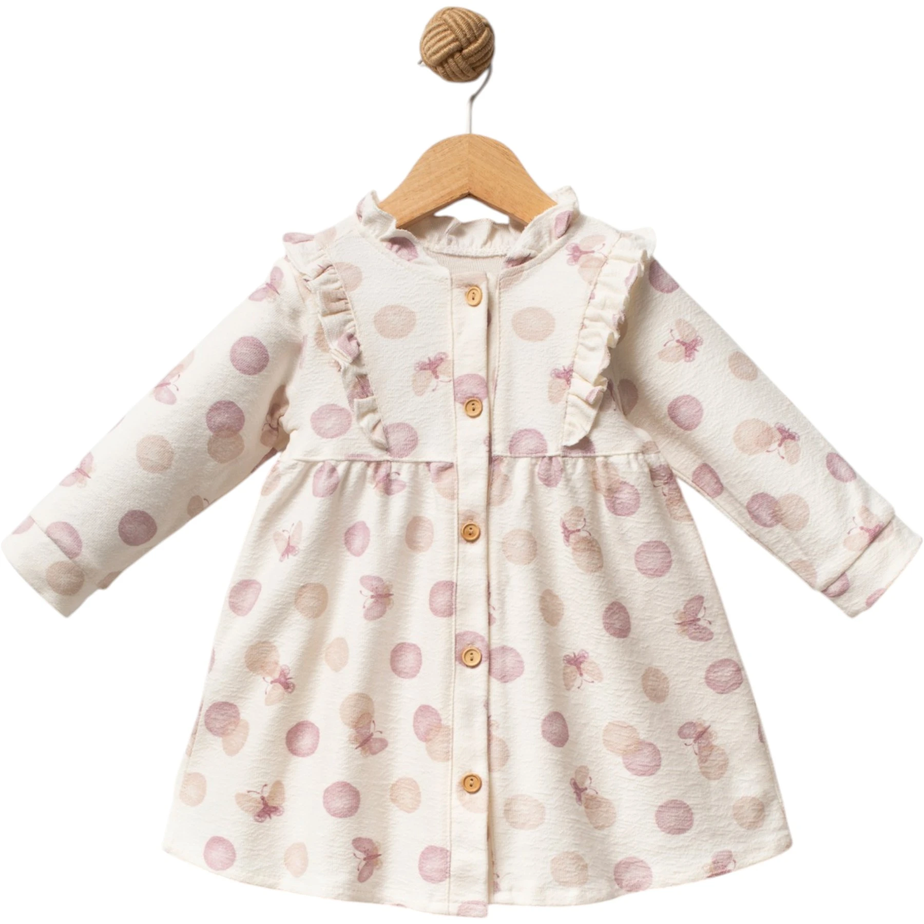 CUTE BUTTERFLY KIZ BEBEK ÖNDEN AÇMALI ELBİSE 3 Ay,9 Ay,12 Ay,18 Ay Kız
