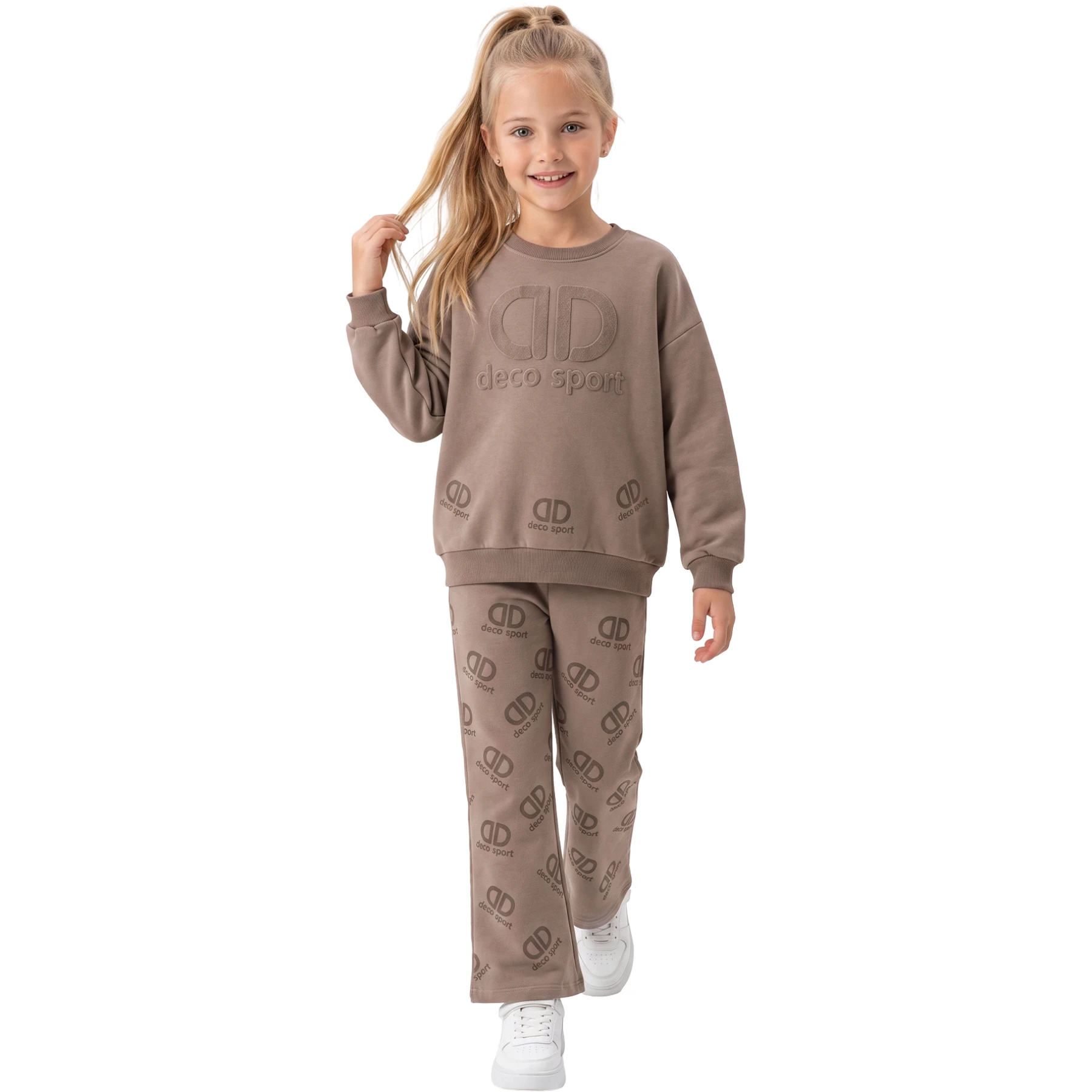 DECO SPORT BASKILI İKİ İP KIZ TAKIM 6Y,7Y,8Y,9Y Kız