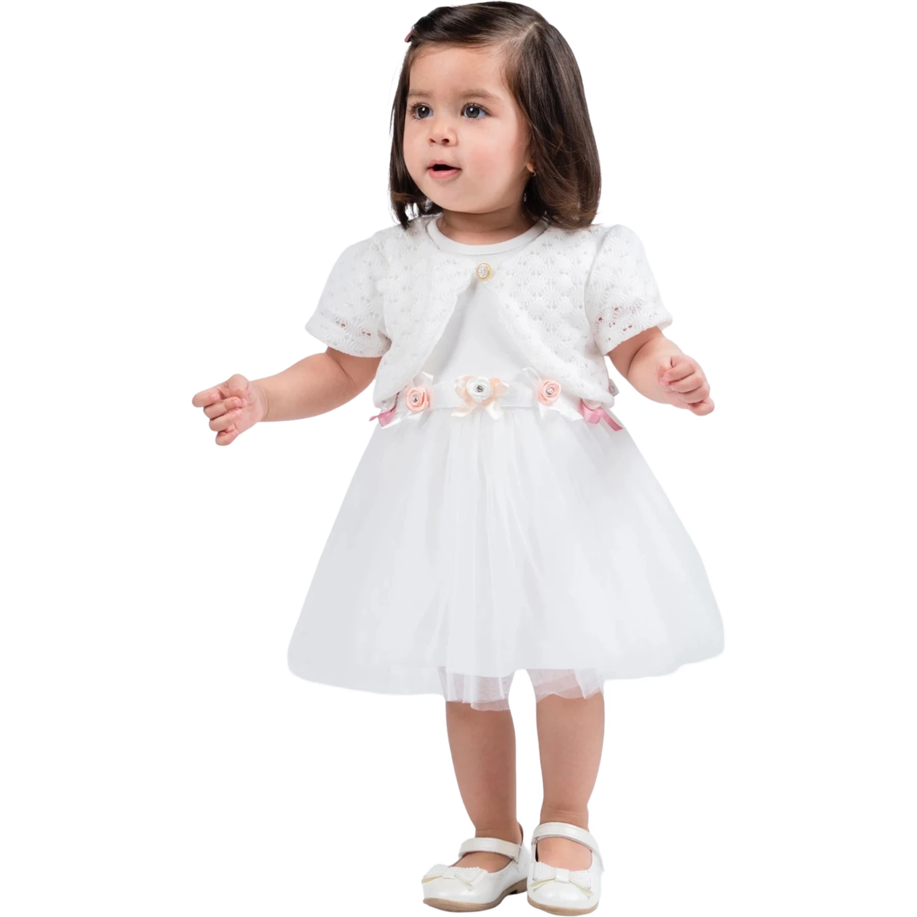 DELİKLİ BOLEROLU ELBİSE 9 Ay,12 Ay,18 Ay Kız