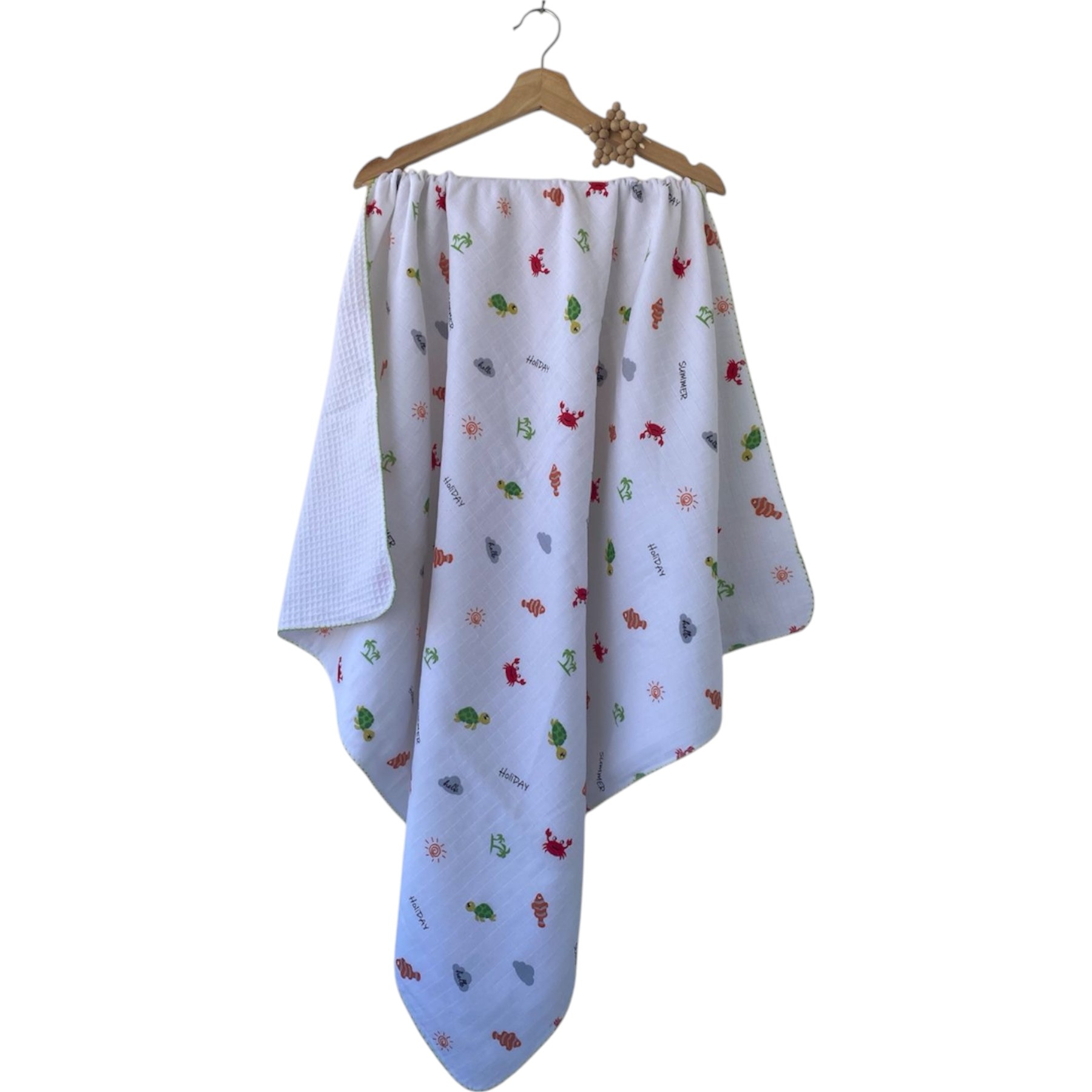 DENİZ HAYVANLARI PİKELİ MÜSLİN BATTANİYE 1 Ay,2 Ay,3 Ay,6 Ay,9 Ay,12 Ay,18 Ay,2Y Uni