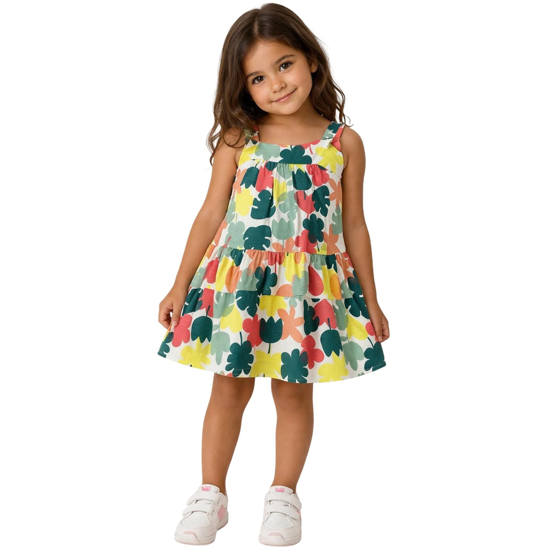 DESENLİ ASKILI ÇOCUK ELBİSE 6Y,7Y,8Y,9Y Kız