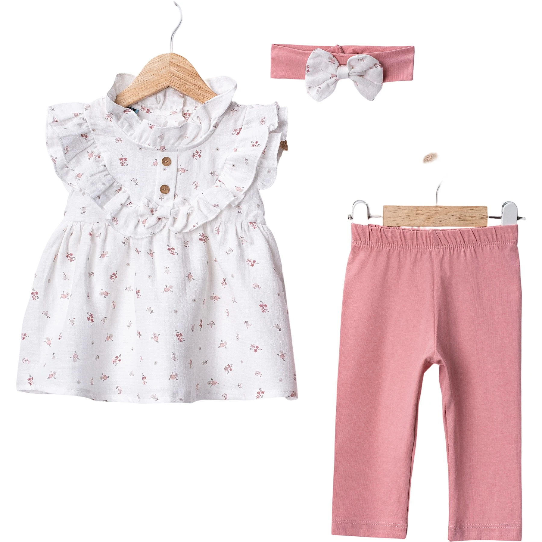 DESENLİ MÜSLİN KIZ TAKIM 2Y,3Y,4Y,5Y Kız
