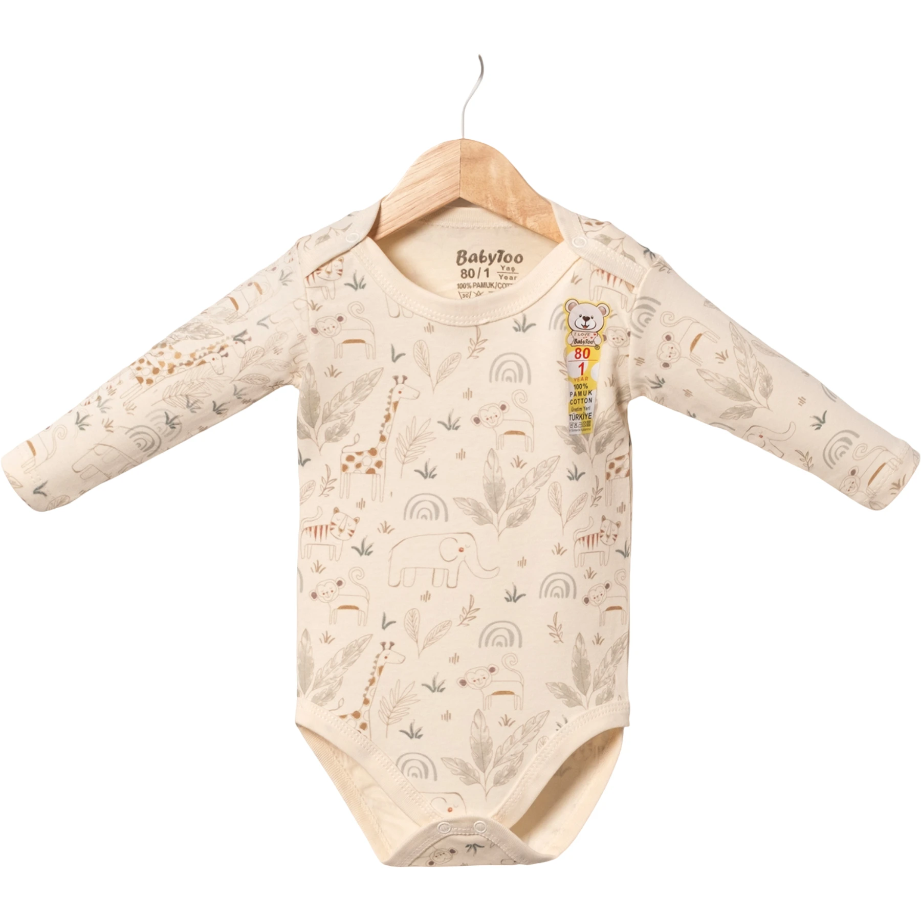 DİJİTAL ORMAN DESENLİ BÜYÜK UZUNKOLLU BADİ  12 Ay,18 Ay,2Y,3Y Erkek
