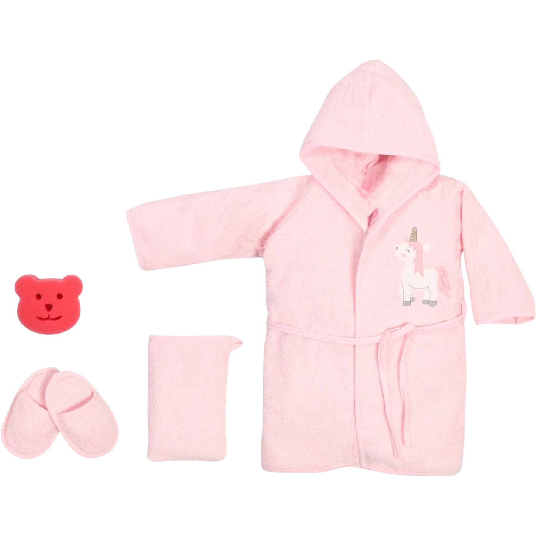 DOKUMA BORNOZ 4LÜ SET DREAMY UNİCORN 6 Ay Kız