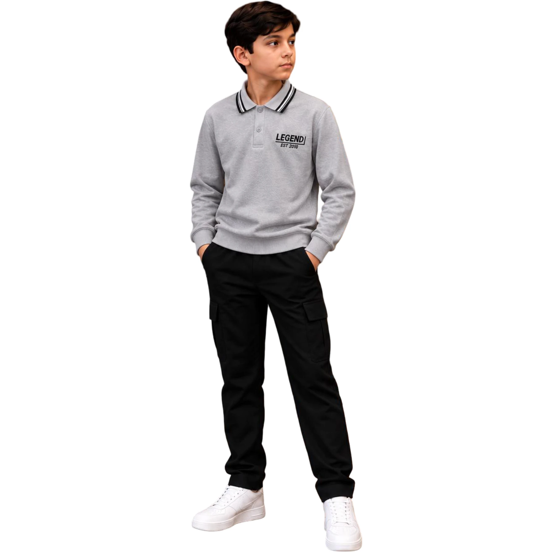 DOUBLE FACE YAKALI PATLI SWEATSHIRT 11Y,10Y,9Y,8Y,7Y Erkek