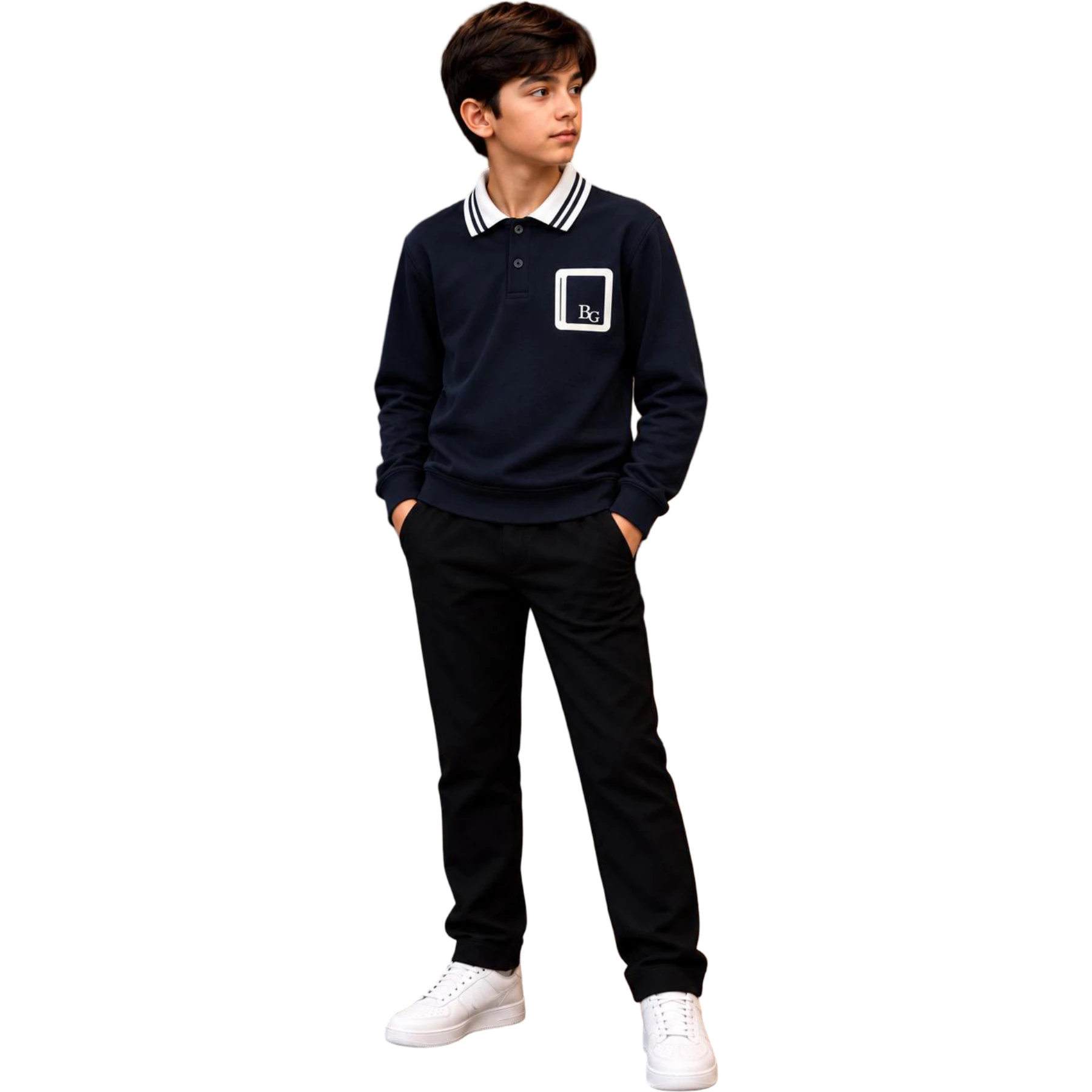 DOUBLE FACE YAKALI PATLI SWEATSHIRT 12Y,13Y,14Y,15Y,16Y Erkek