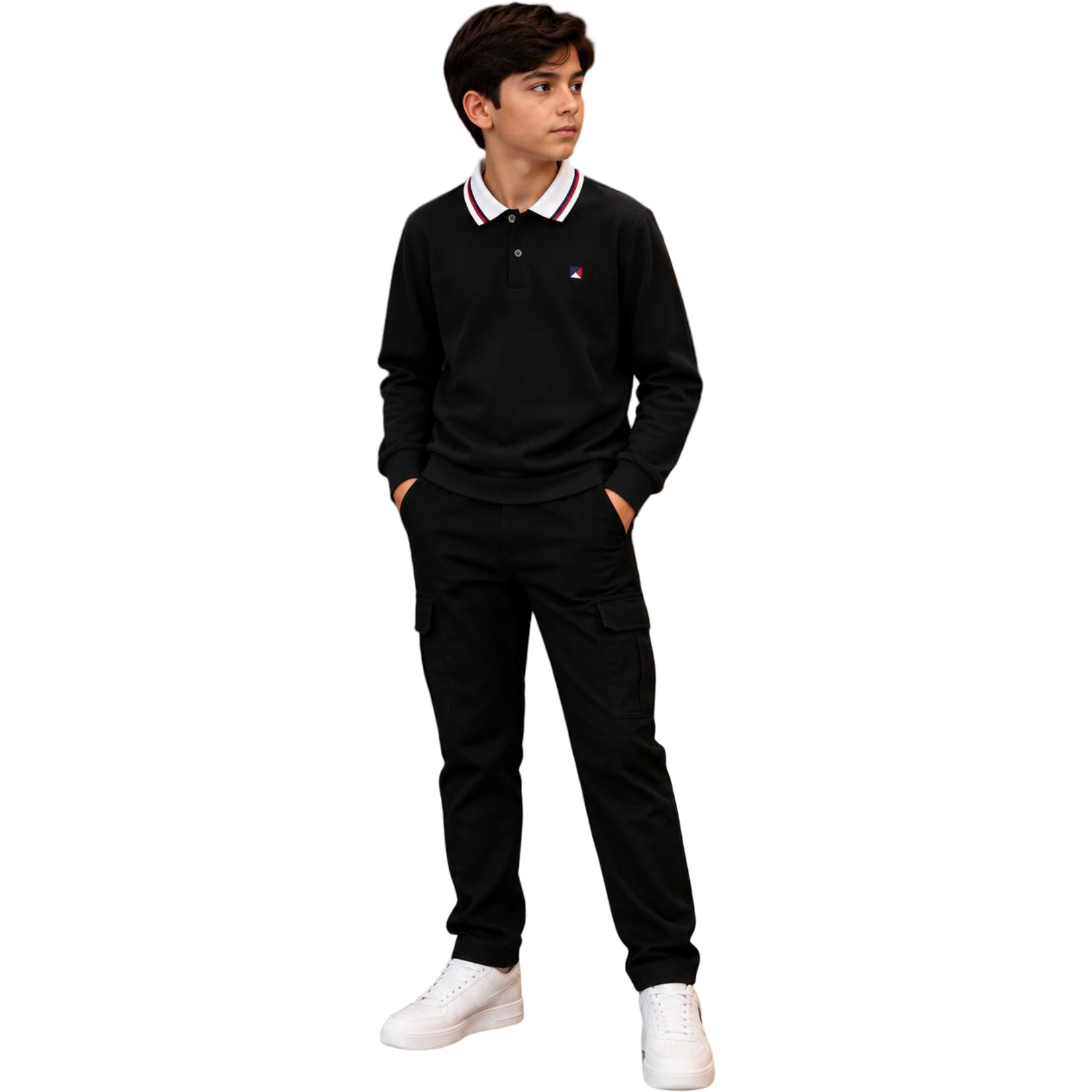 DOUBLE FACE YAKALI PATLI SWEATSHIRT 12Y,13Y,14Y,15Y,16Y Erkek