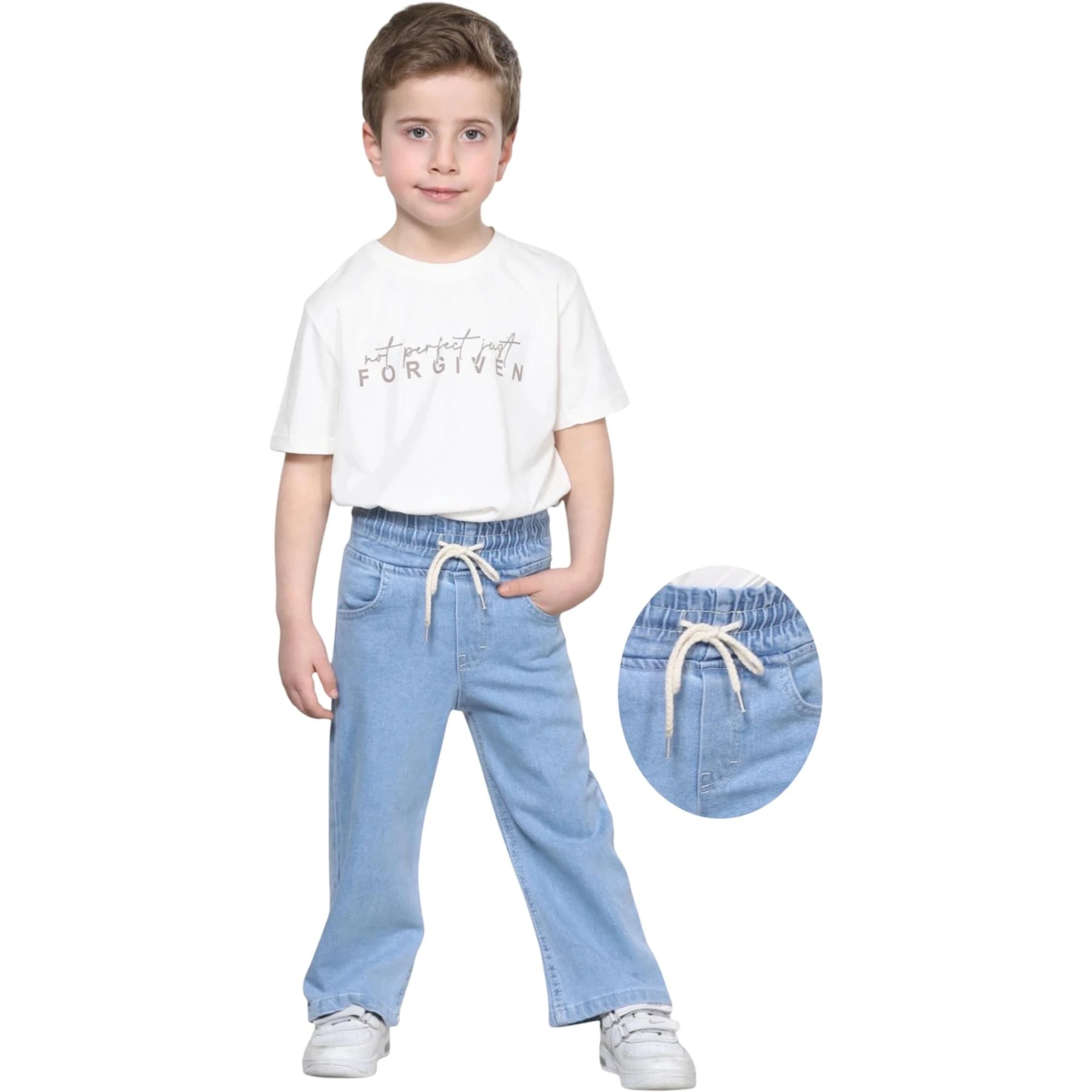 ERKEK BEBEK KOT PAMUK LİKRALI MAVİ 2Y,3Y,4Y,5Y,6Y Erkek