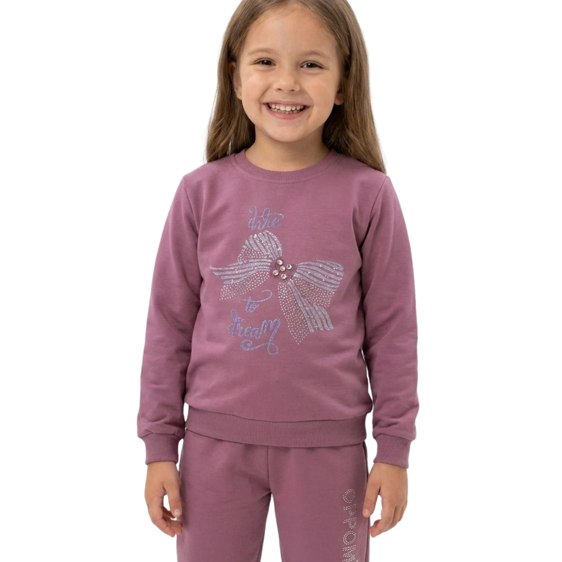 FİYONK DETAYLI TAŞ BASKILI KIZ ÇOCUK İKİLİ TAKIM 2Y,3Y,4Y,5Y,6Y,7Y,8Y Kız
