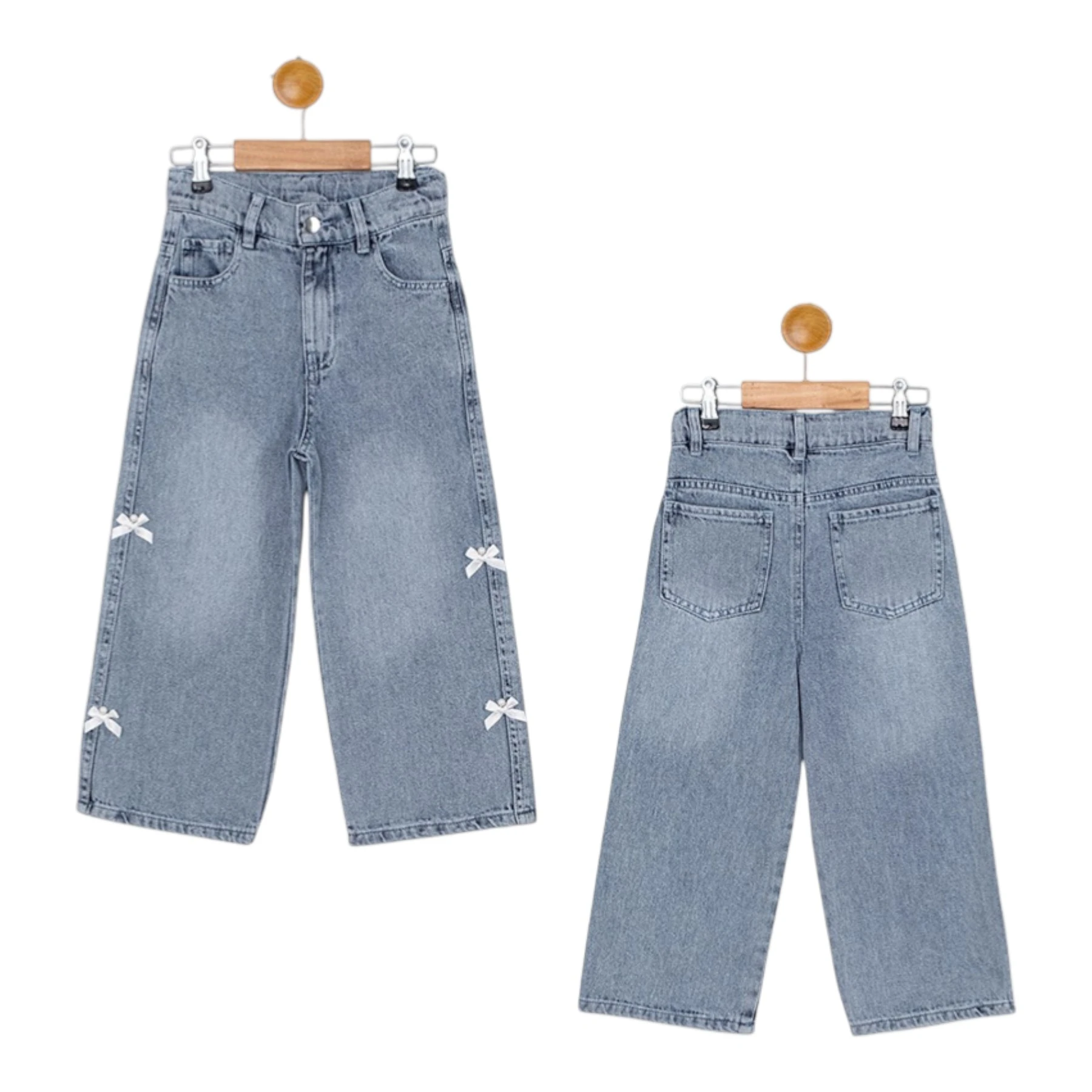 FİYONKLU KIZ KOT PANTOLON  5Y,6Y,7Y,8Y Kız