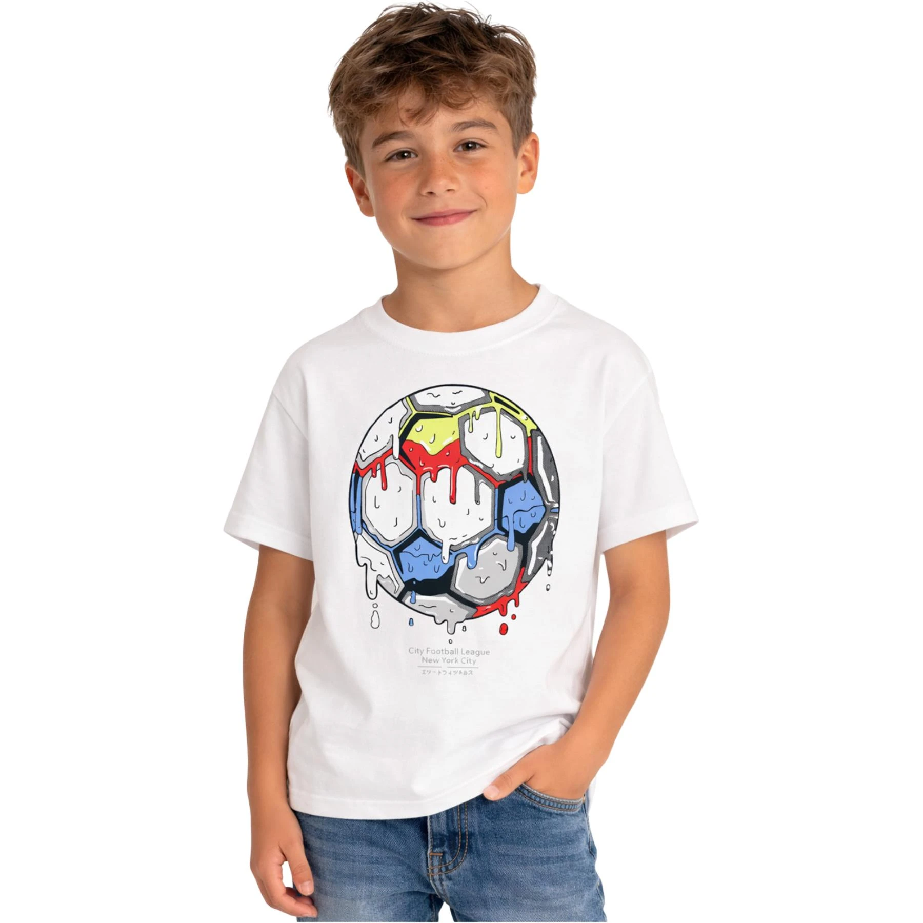 FUTBOL TOPU BASKILI TİŞÖRT 6Y,7Y,8Y,9Y Erkek