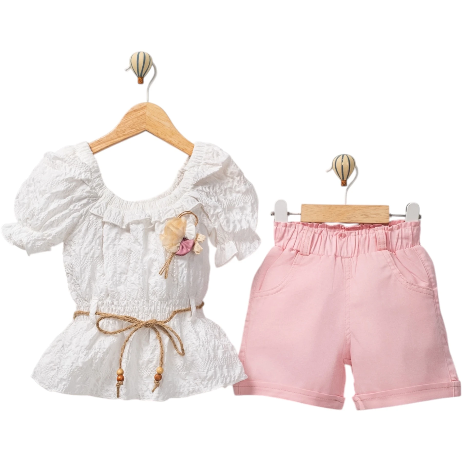 GİLELİ ÇİÇEKLİ GÖMLEK TAKIM  3Y,4Y,5Y,6Y Kız