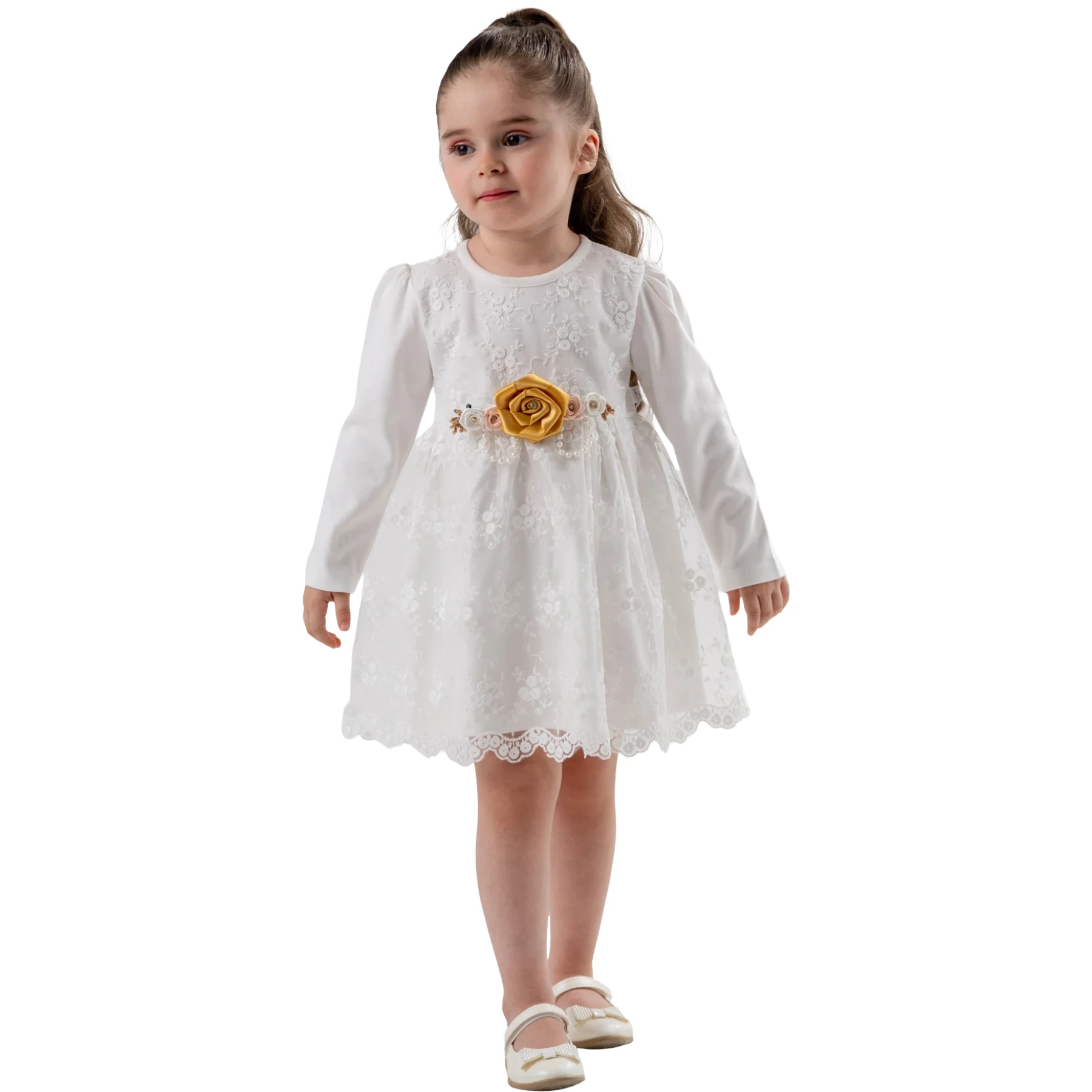 GÜL DANTELLİ ELBİSE 2Y,3Y,4Y Kız