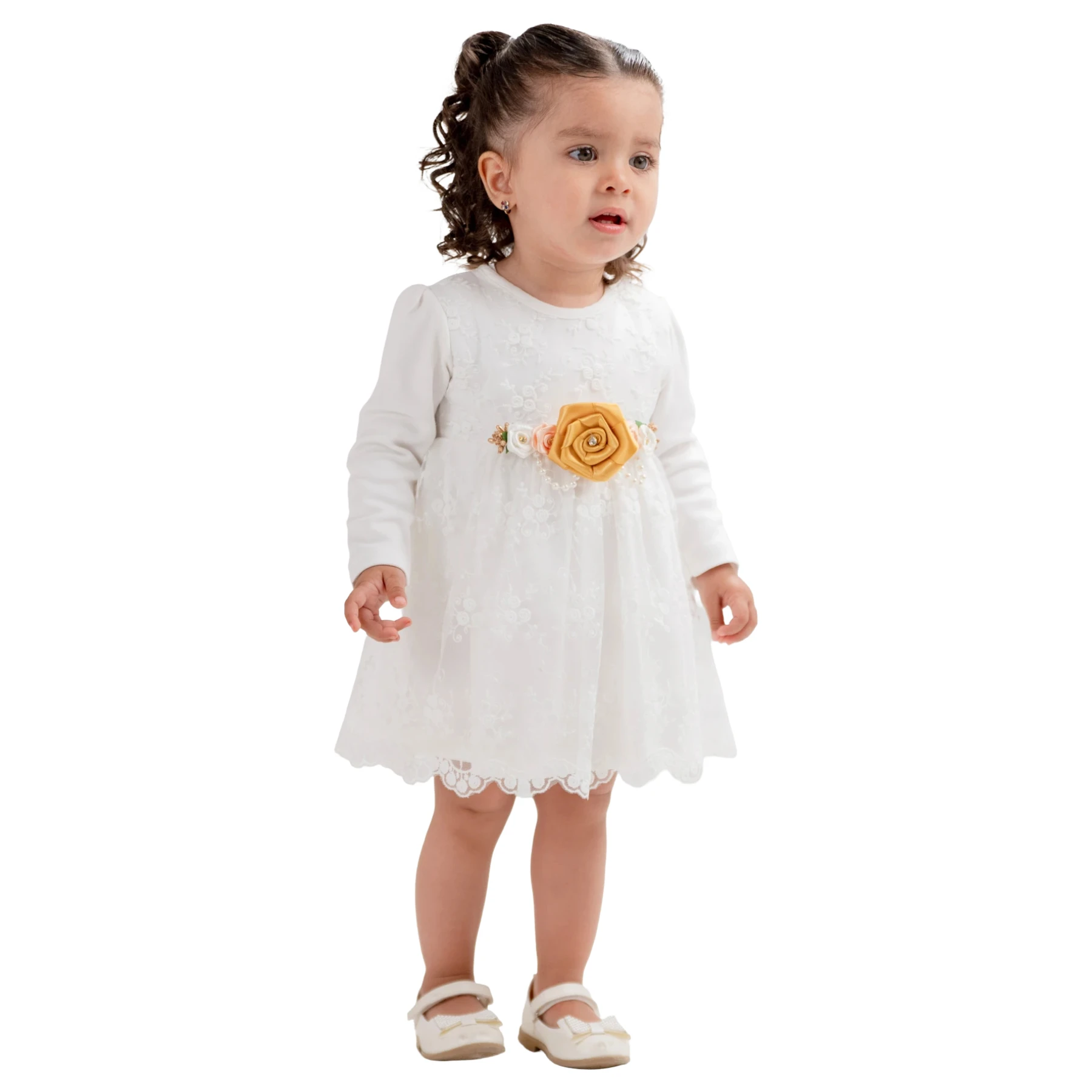 GÜL DANTELLİ ELBİSE 9 Ay,12 Ay,18 Ay Kız