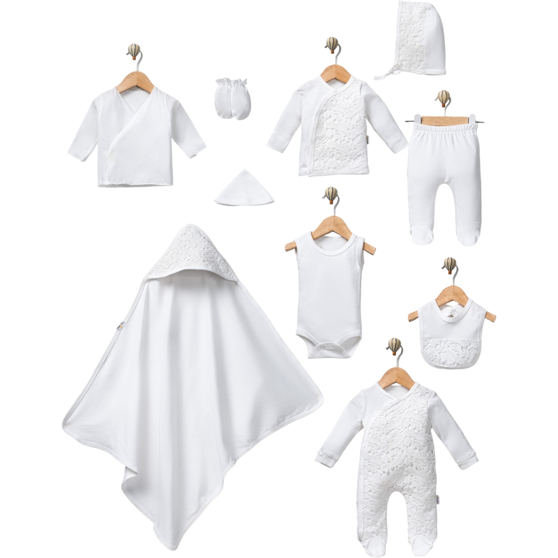 GÜPÜR DANTELLİ 10 LÜ SET 1 Ay,2 Ay Kız