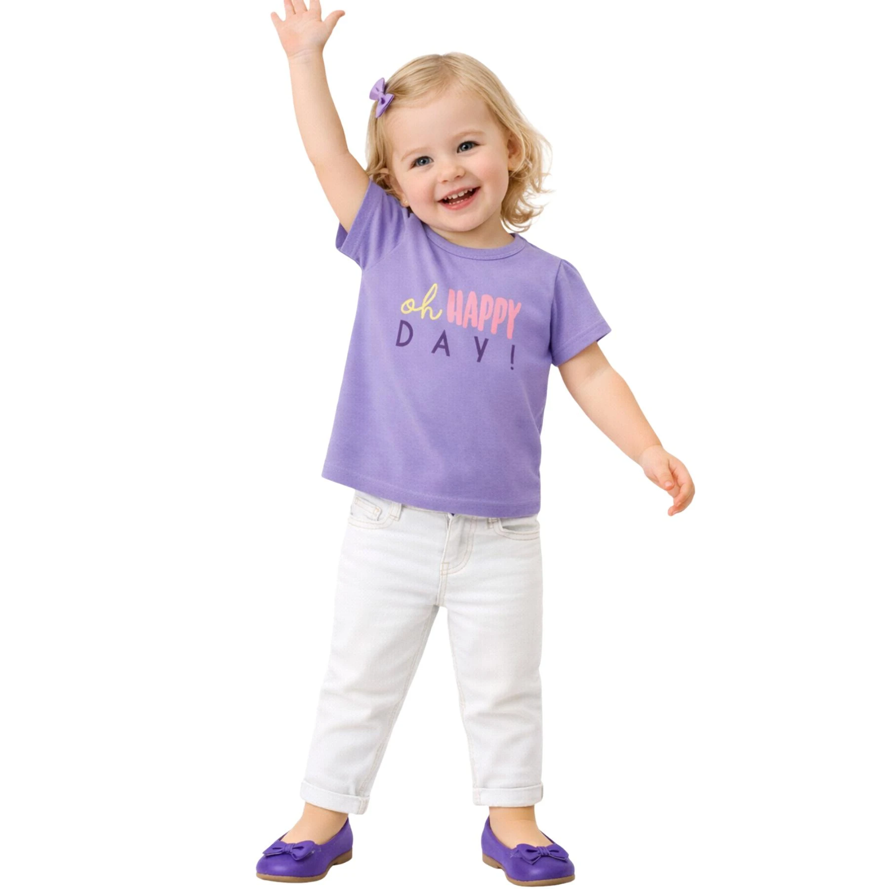 HAPPY DAY BASKILI TİŞÖRT 6 Ay,9 Ay,12 Ay,18 Ay Kız