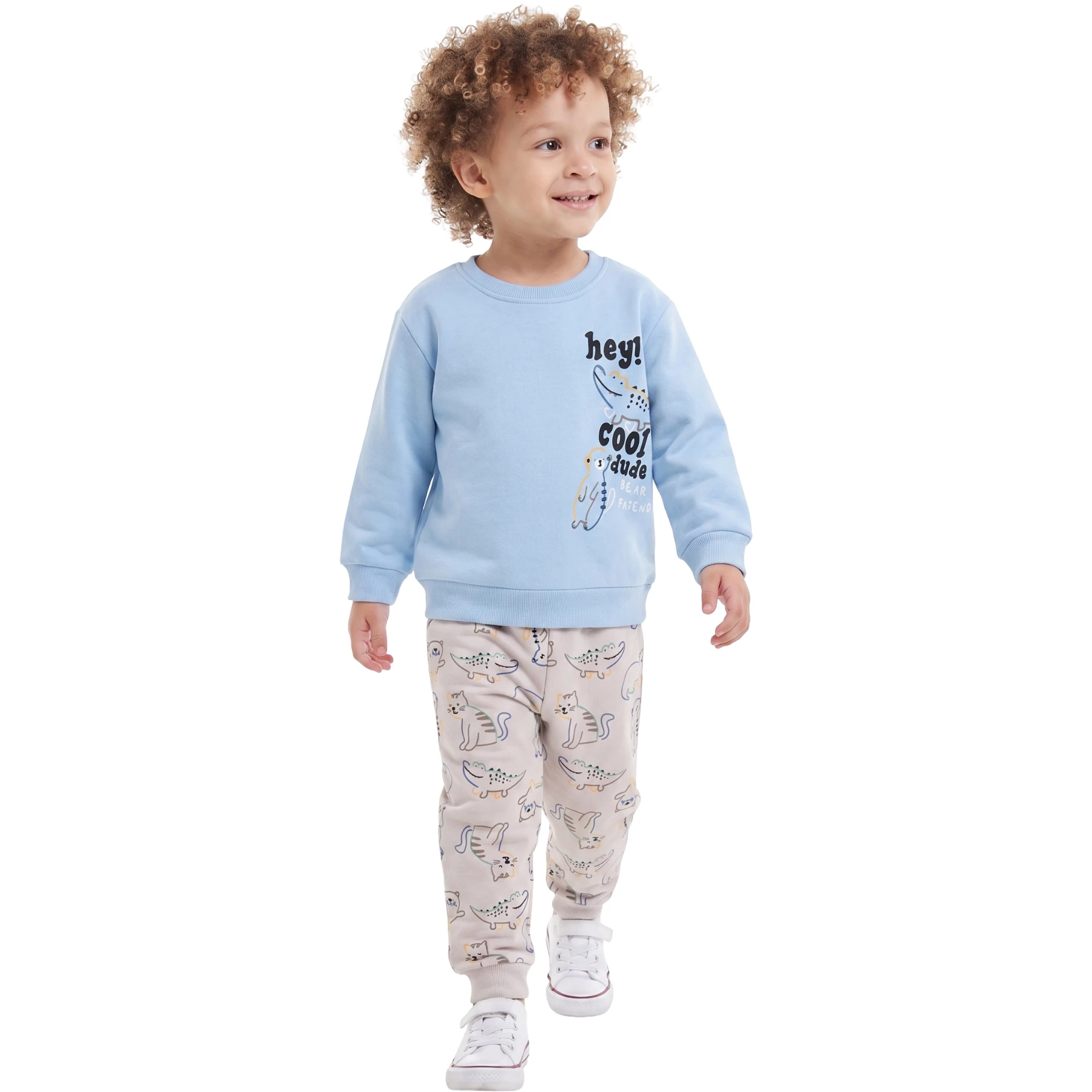 HEY COOL TİMSAH BASKILI İKİLİ TAKIM 12 Ay,2Y,3Y,4Y Erkek