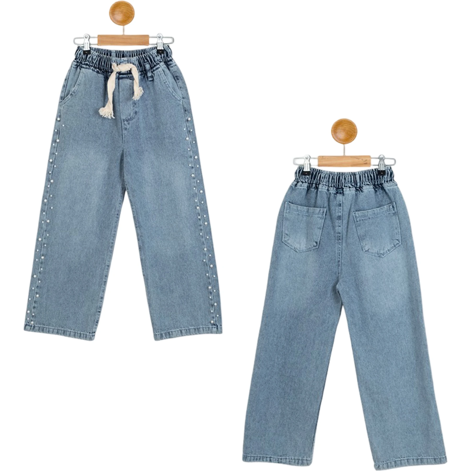 İNCİLİ KIZ KOT PANTOLON  11Y,12Y,13Y,14Y,15Y Kız