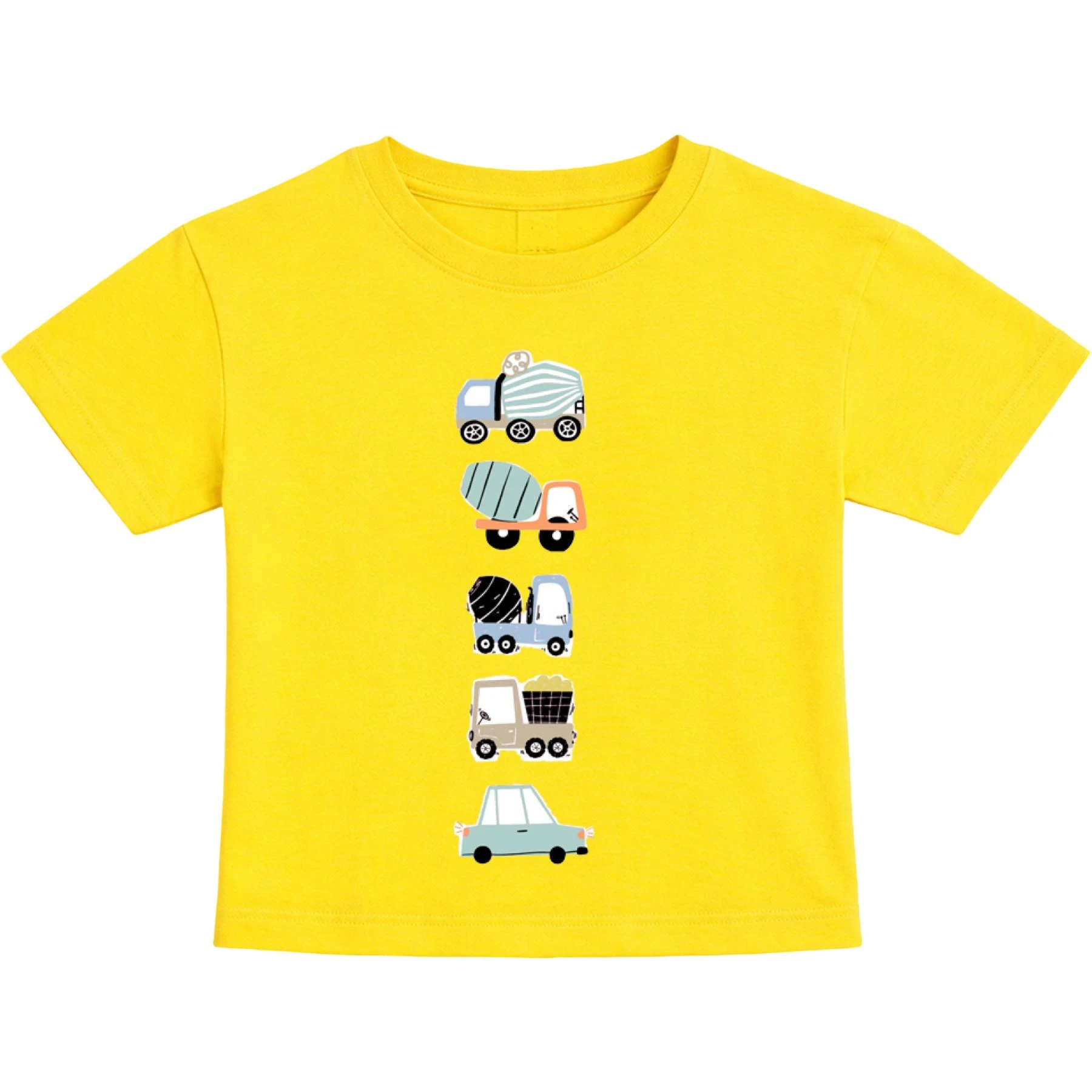 İŞ MAKİNELERİ BASKILI KOSA KOLLU TİŞÖRT 2Y,4Y,5Y,3Y Erkek