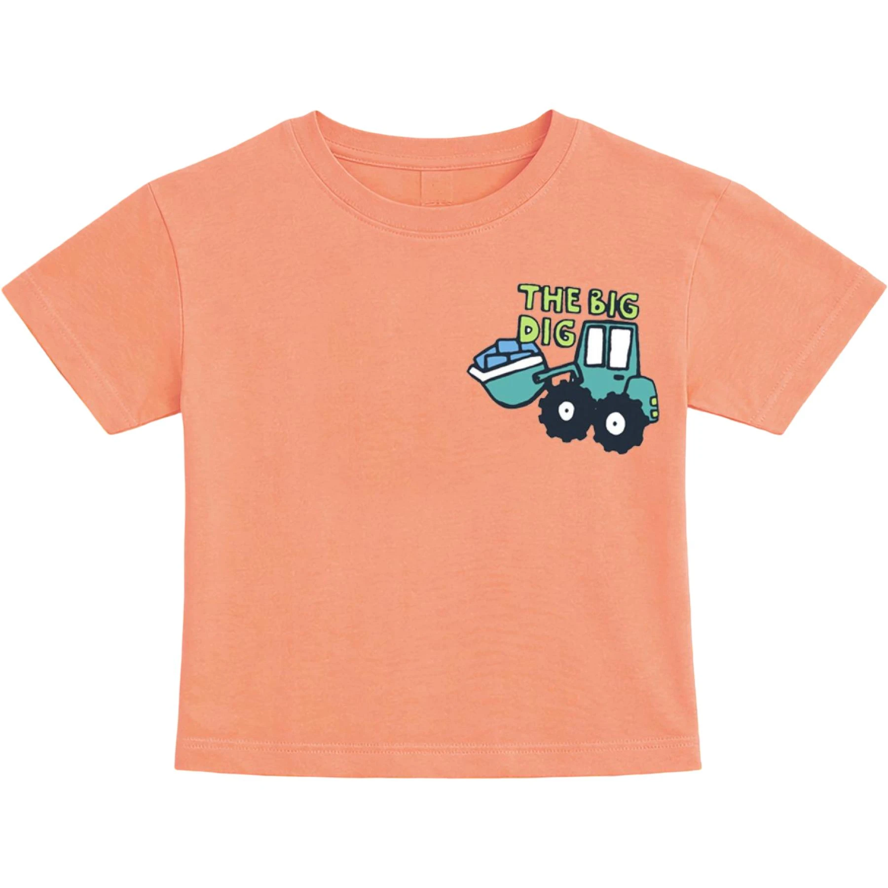 İŞ MAKİNESİ BASKILI KISA KOLLU TİŞÖRT  2Y,3Y,4Y,5Y Erkek