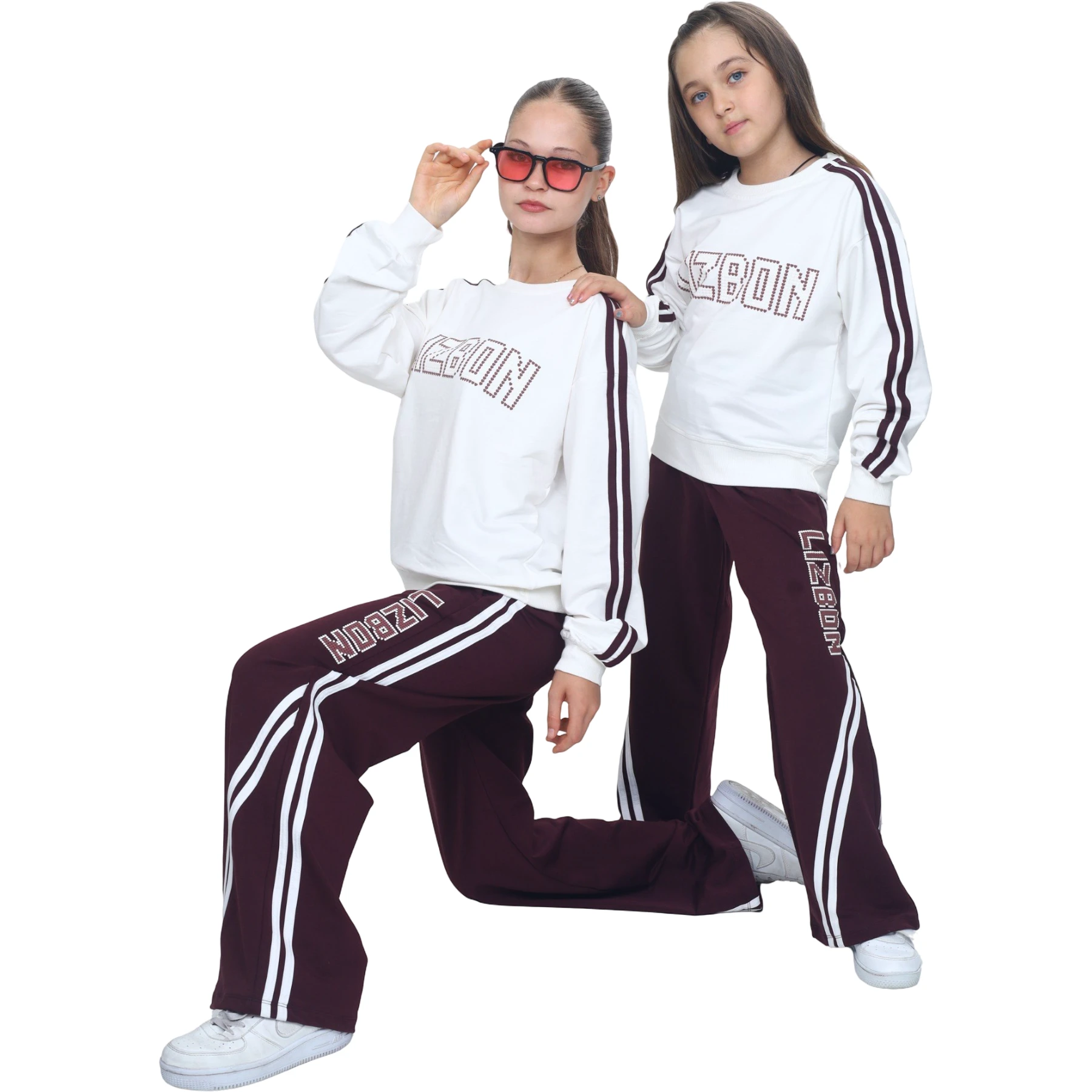 KABARMA BASKI DETAYLI ŞERİTLİ TAKIM 8Y,10Y,12Y,14Y,16Y Kız