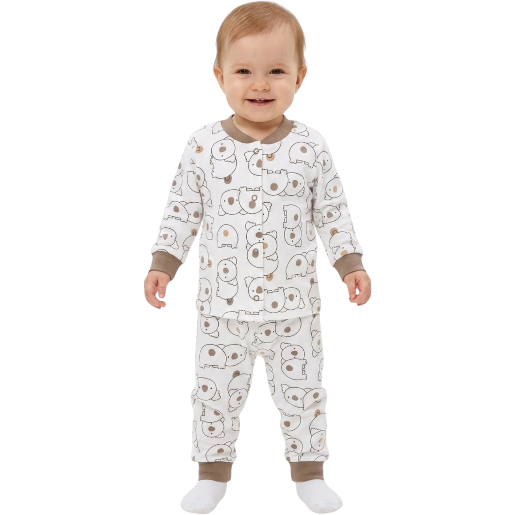 KAHVE KOALA ÇITÇITLI PİJAMA 6 Ay,12 Ay,18 Ay,2Y Erkek