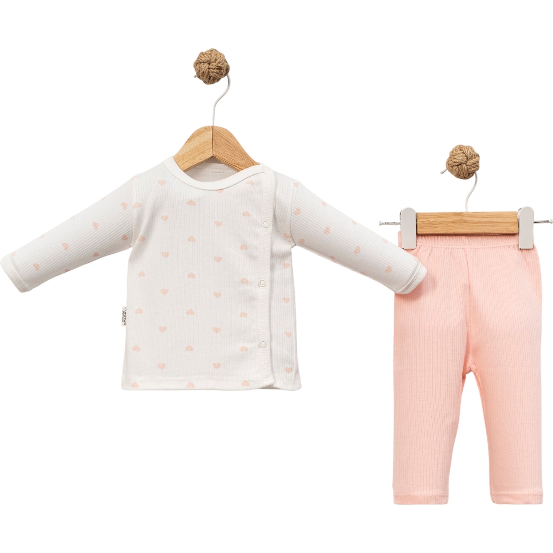 KALP DESENLİ BİYELİ TAKIM 1 Ay,2 Ay Kız