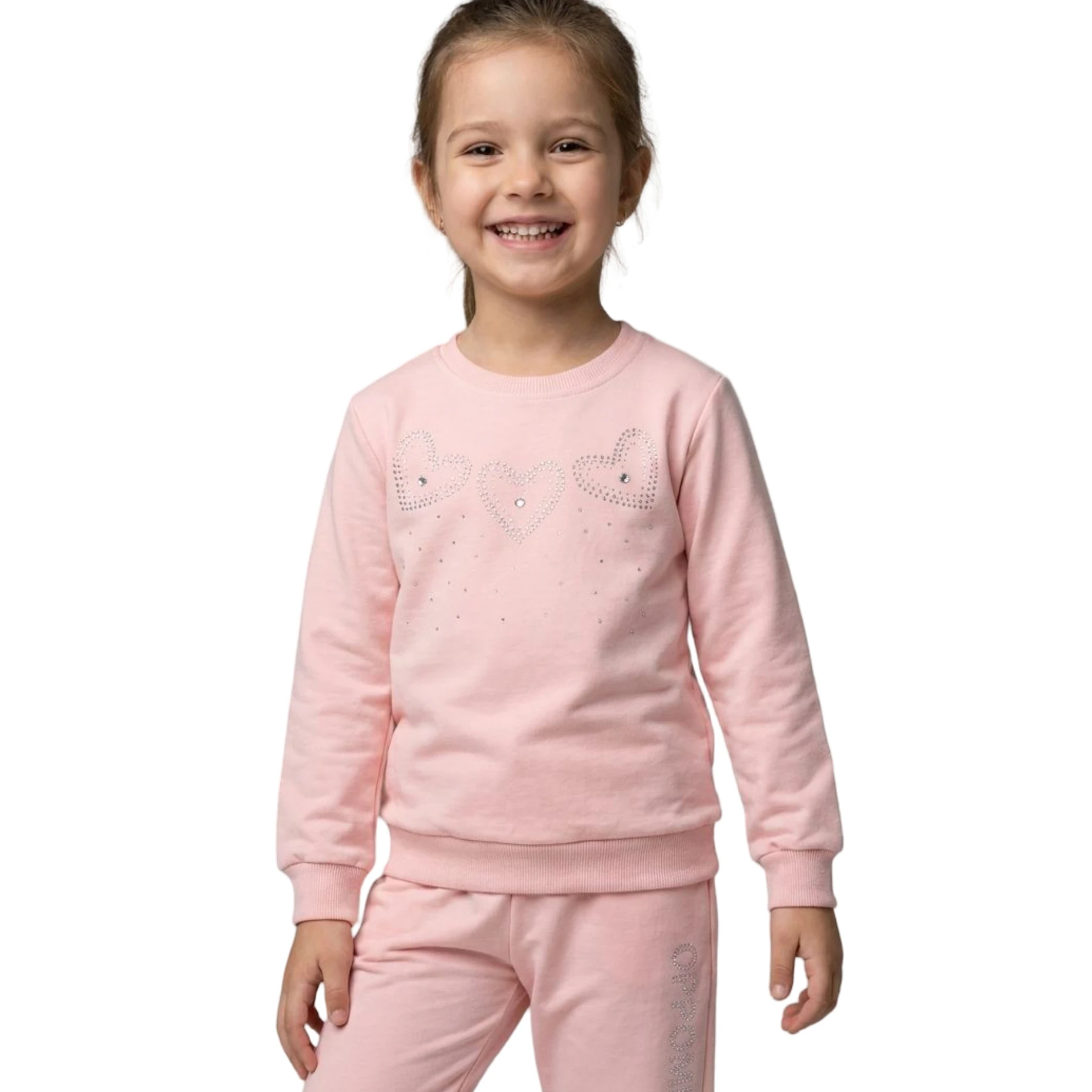 KALP VE İNCİLİ TAŞ BASKILI KIZ ÇOCUK İKİLİ TAKIM 2Y,3Y,4Y,5Y,6Y,7Y,8Y Kız