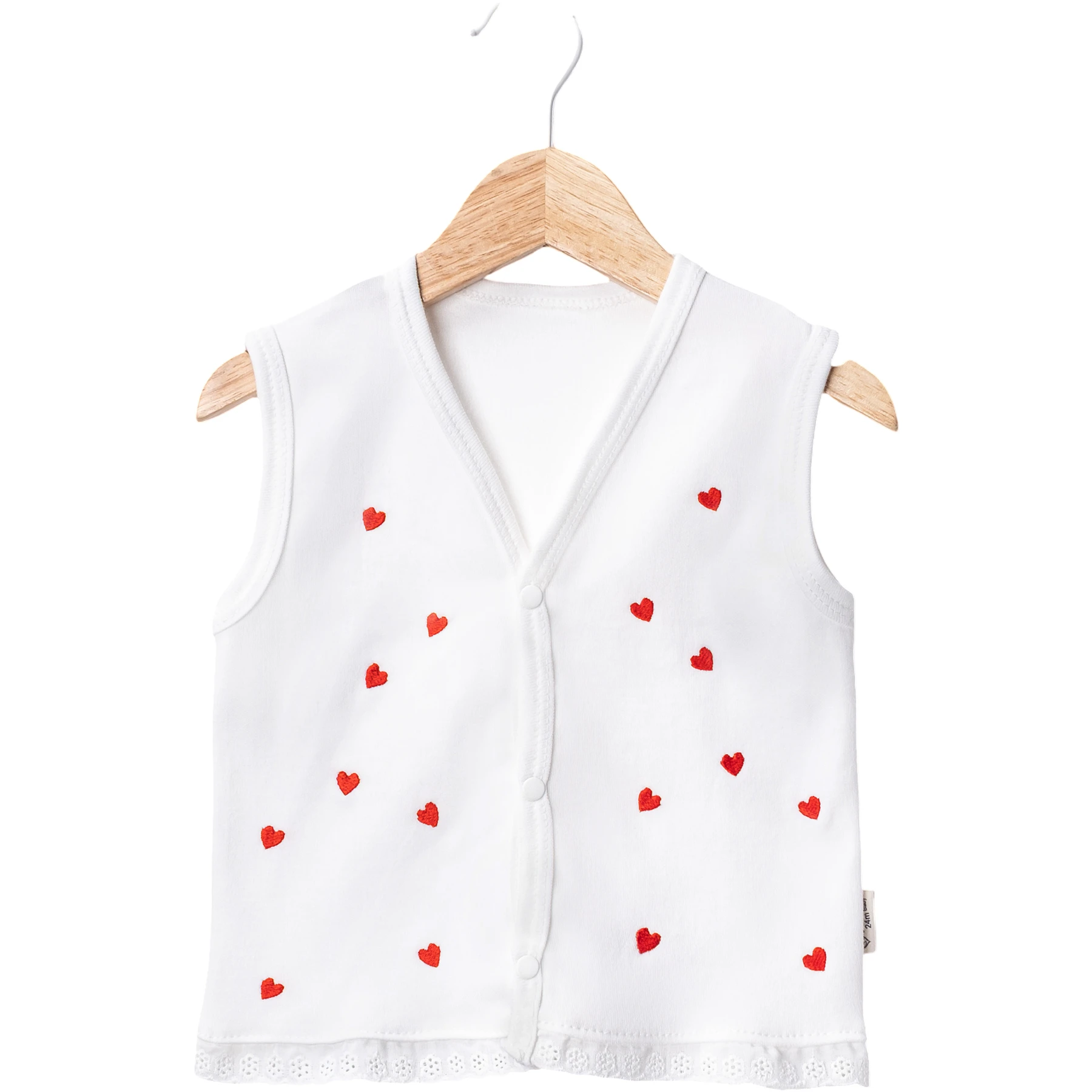 KALPLİ NAKIŞLI DANTELLİ BEBE YELEK 6 Ay,9 Ay,12 Ay,18 Ay,2Y Kız