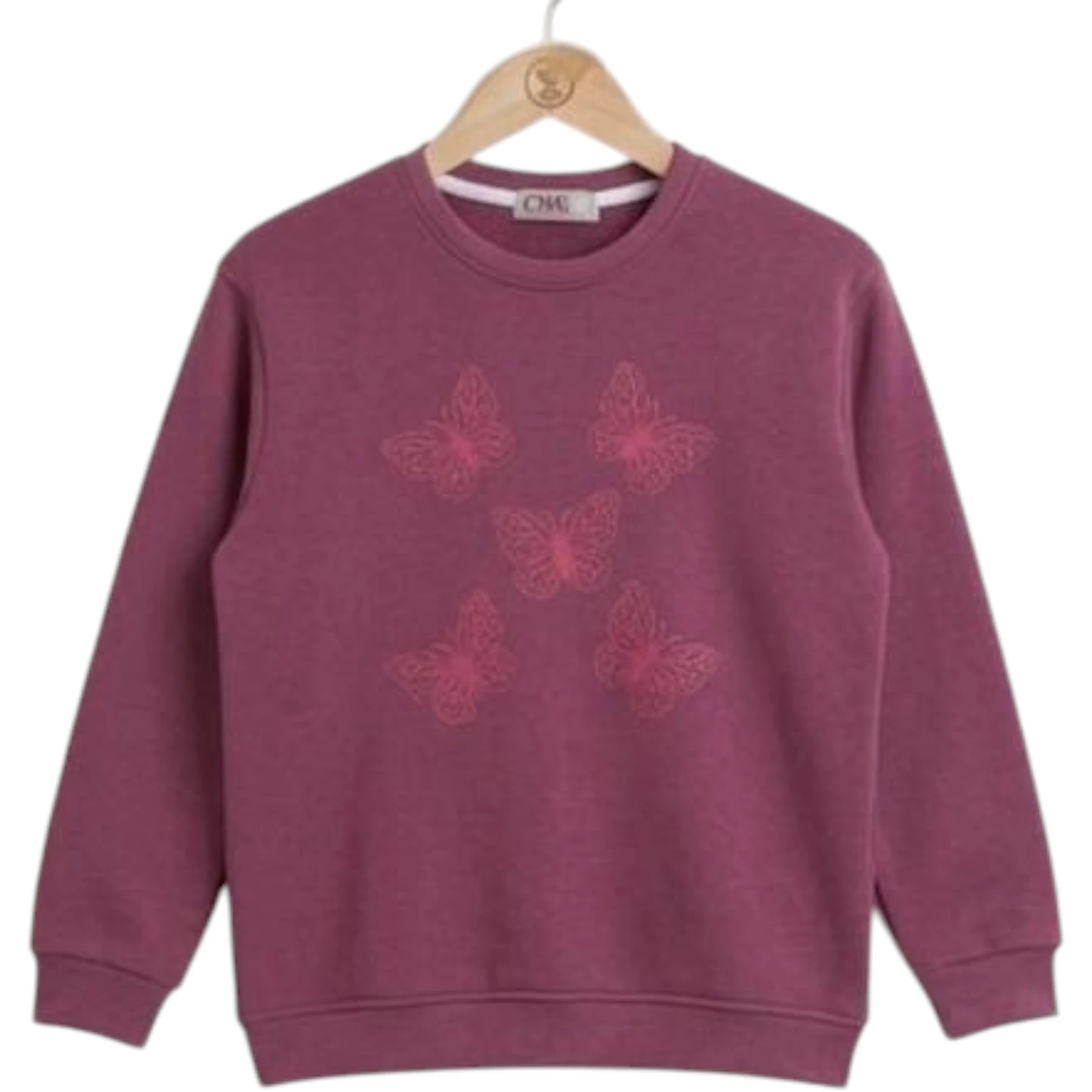 KELEBEK BASKILI SWEAT 13Y,16Y Kız