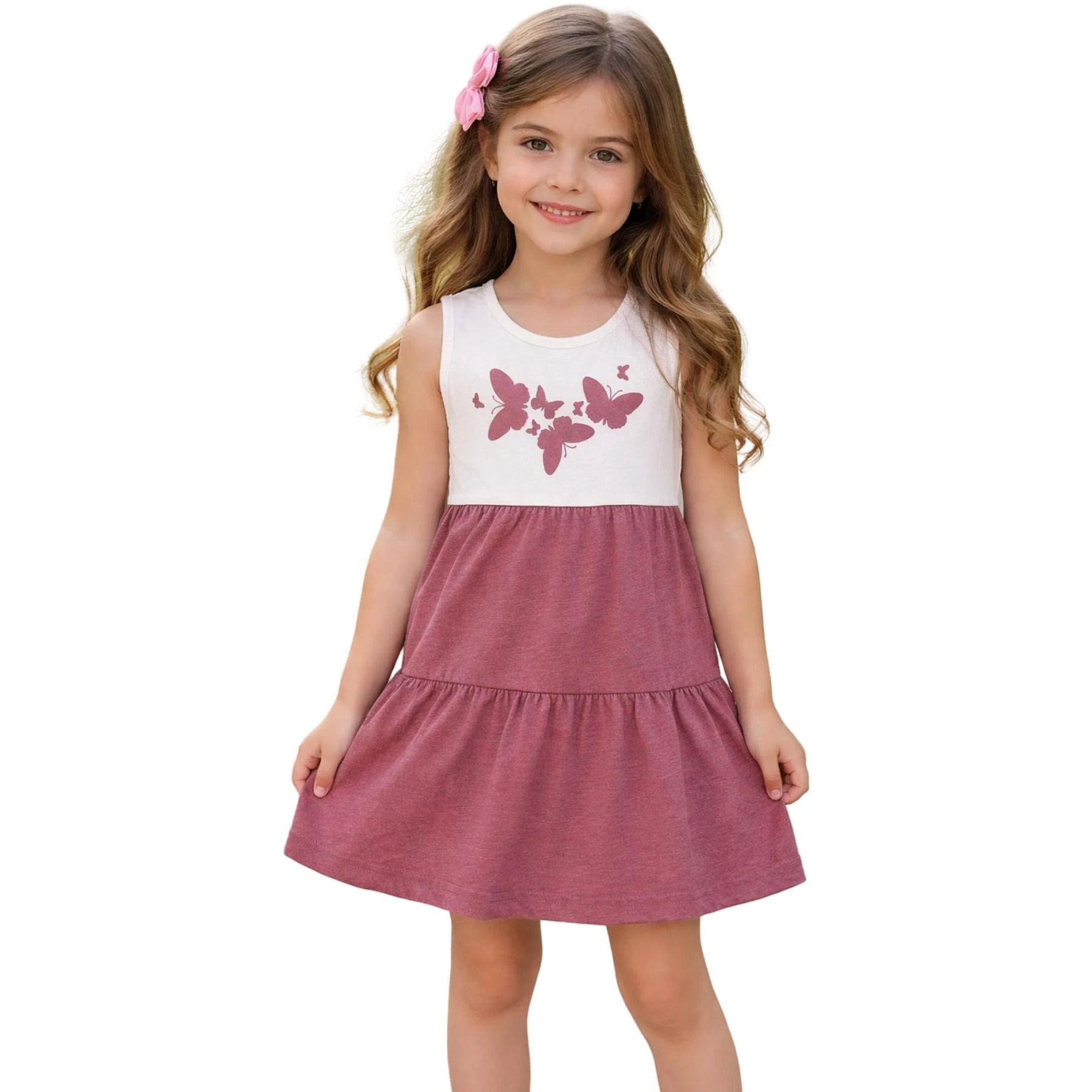 KELEBEKLİ KIZ ELBİSE 5Y,6Y,7Y,8Y Kız