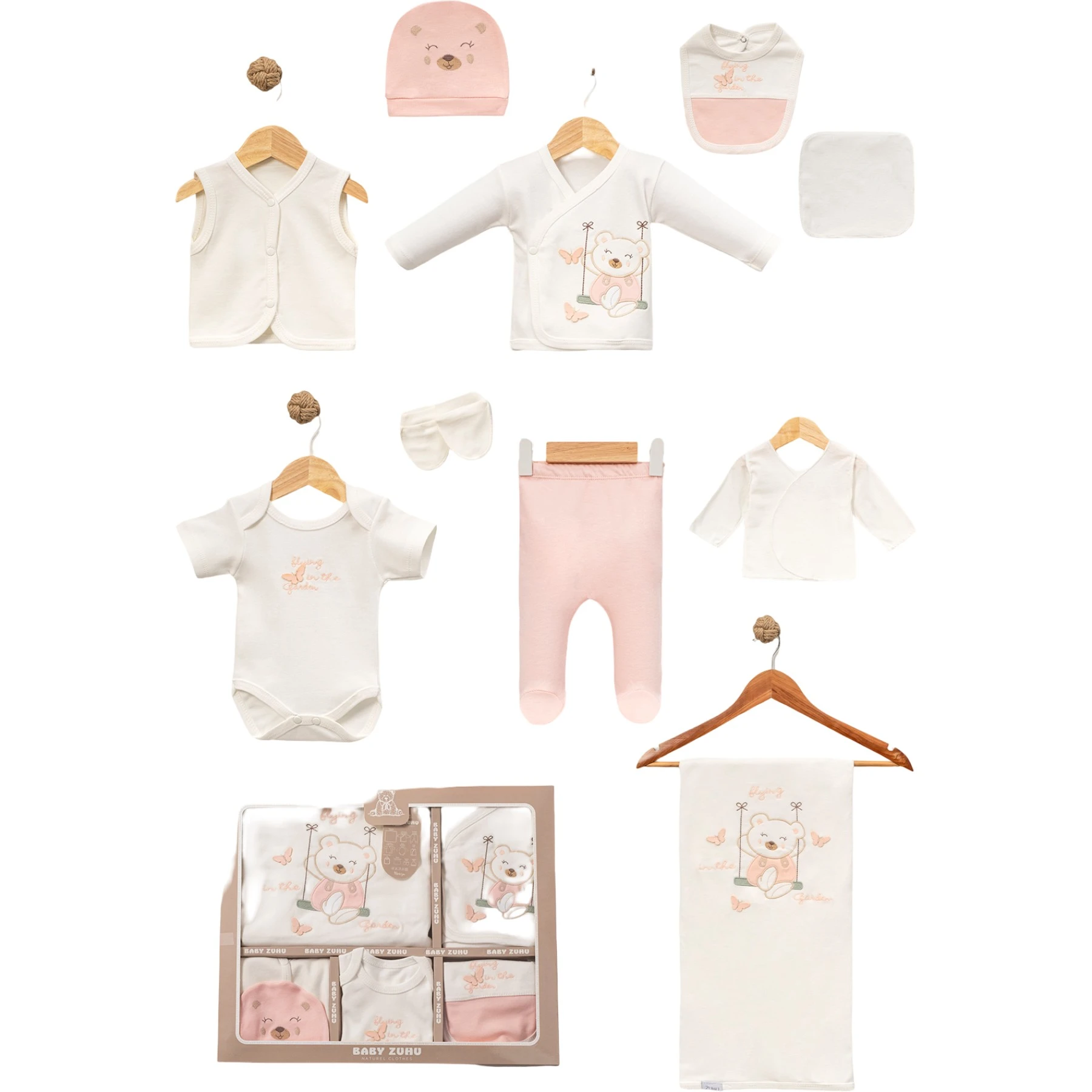 KELEBEKLİ SALINCAKLI KIZ AYI 10 LU SET 1 Ay,2 Ay,3 Ay Kız