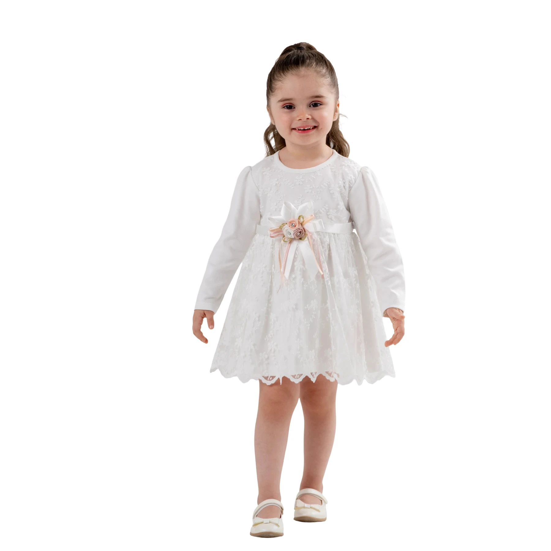 KEMERLİ DANTELLİ ELBİSE 2Y,3Y,4Y Kız