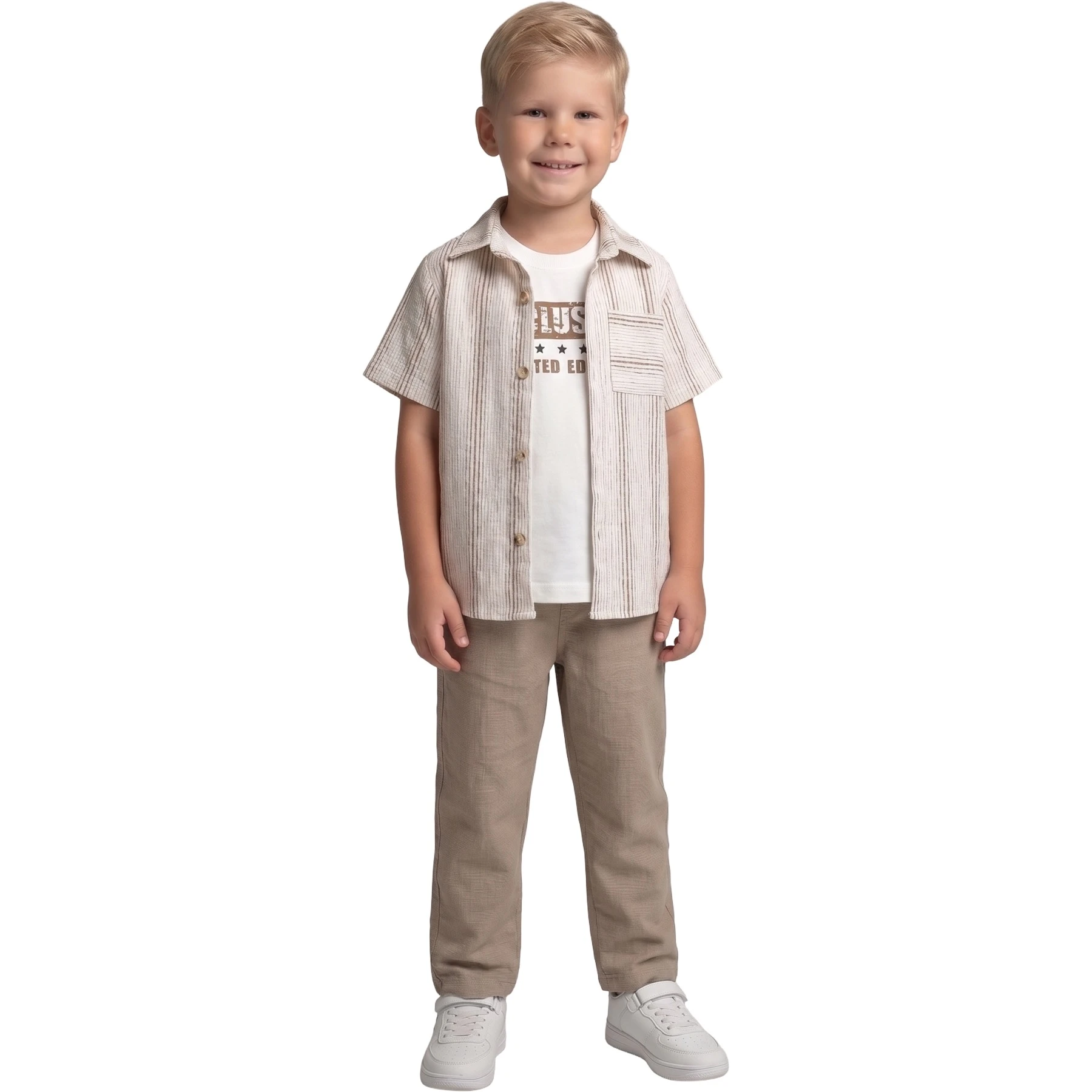 KETEN ÇİZGİLİ ERKEK TAKIM  6Y,7Y,8Y,9Y Erkek