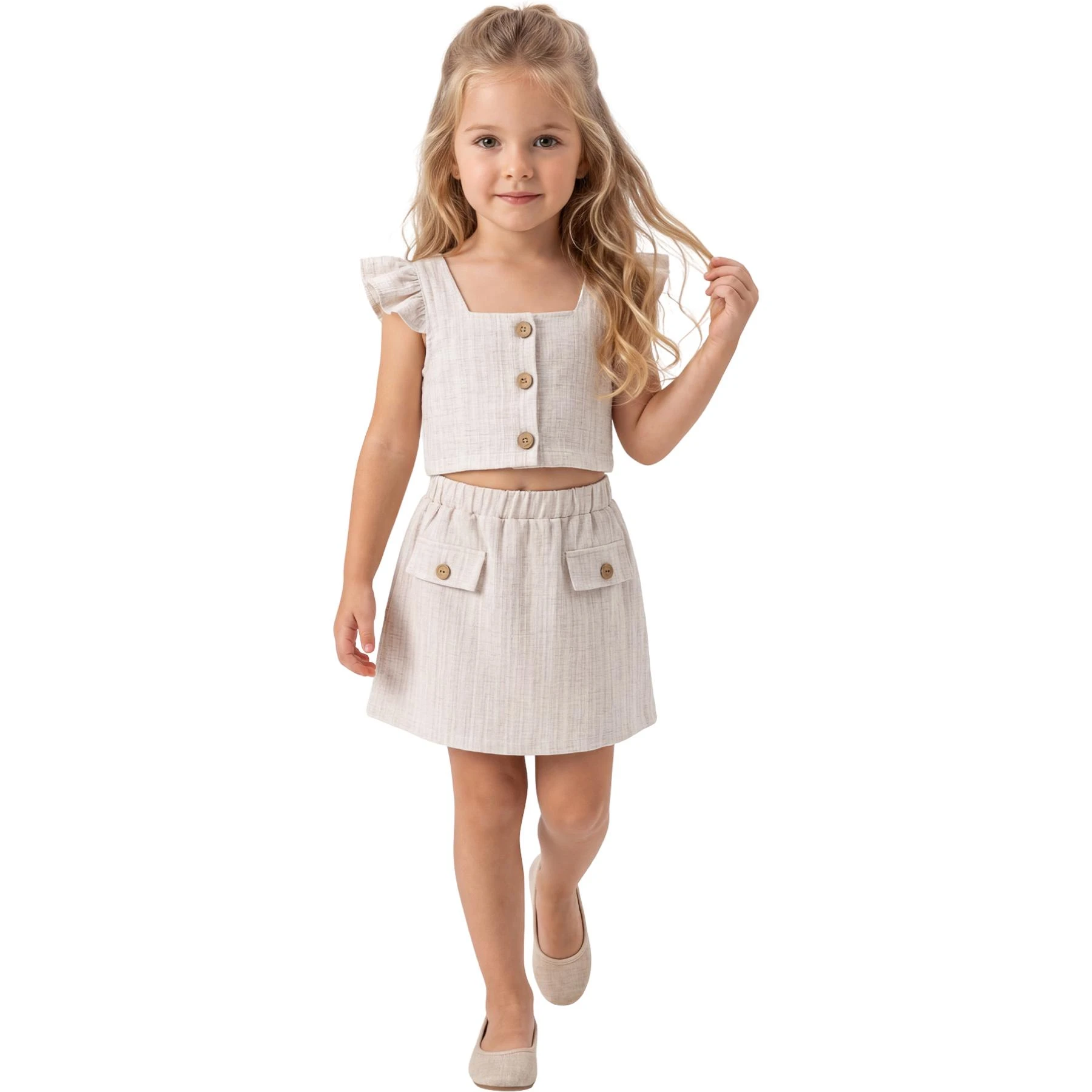 KETEN ETEKLLİ TAKIM 3Y,4Y,5Y,2Y Kız