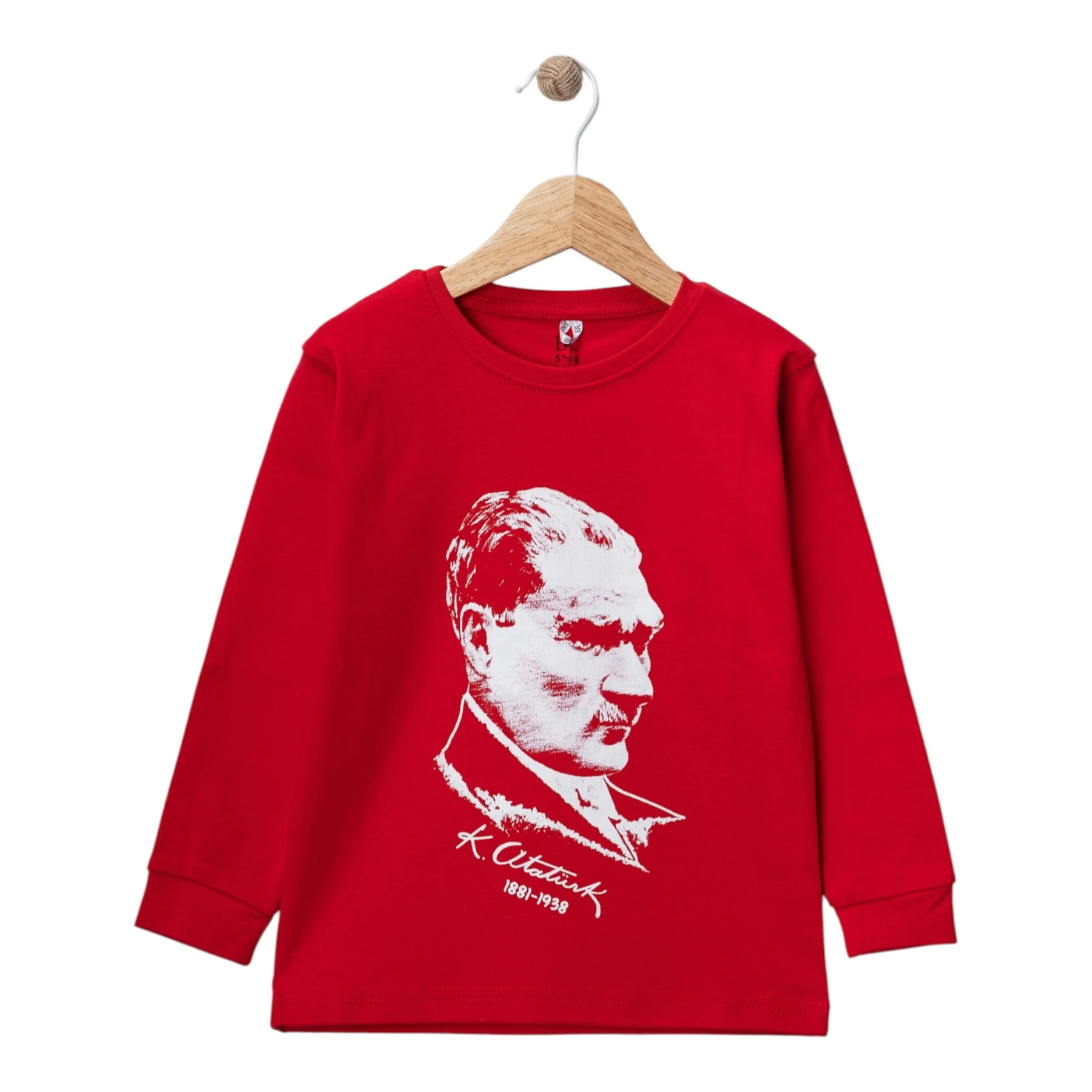 KIRMIZI ATATÜRK BASKILI UZUN KOL SWEAT 9Y,10Y,11Y,12Y Uni