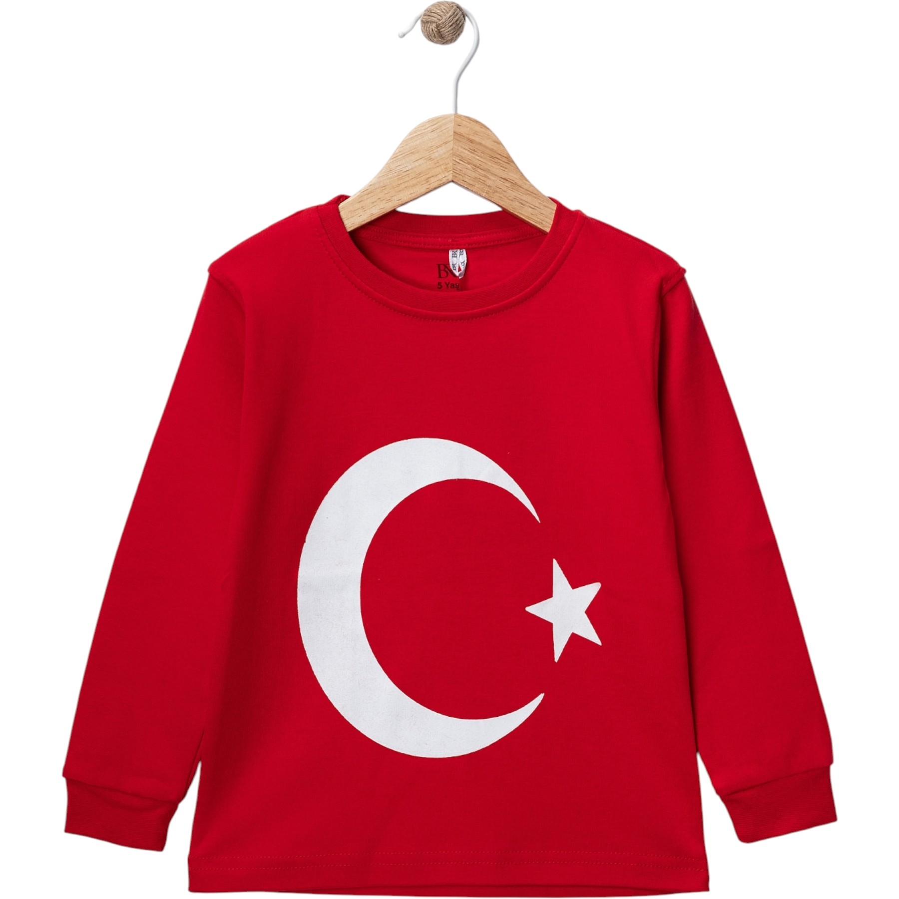 KIRMIZI BAYRAK BASKILI UZUN KOL SWEAT 9Y,10Y,11Y,12Y Uni