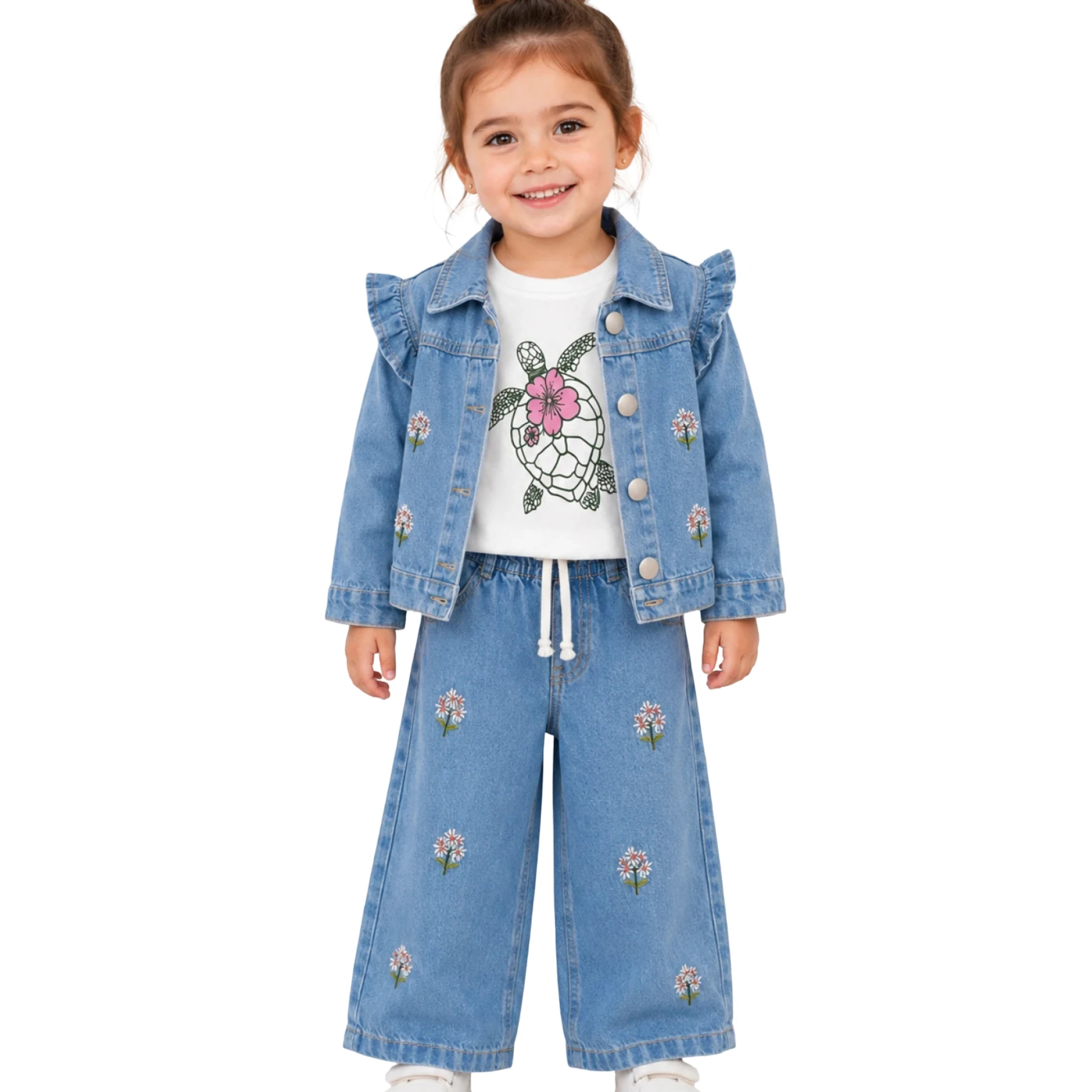 KIZ BEBE COTTON 3 KÜ TAKIM BUZ MAVİ 12 Ay,2Y,3Y,4Y Kız