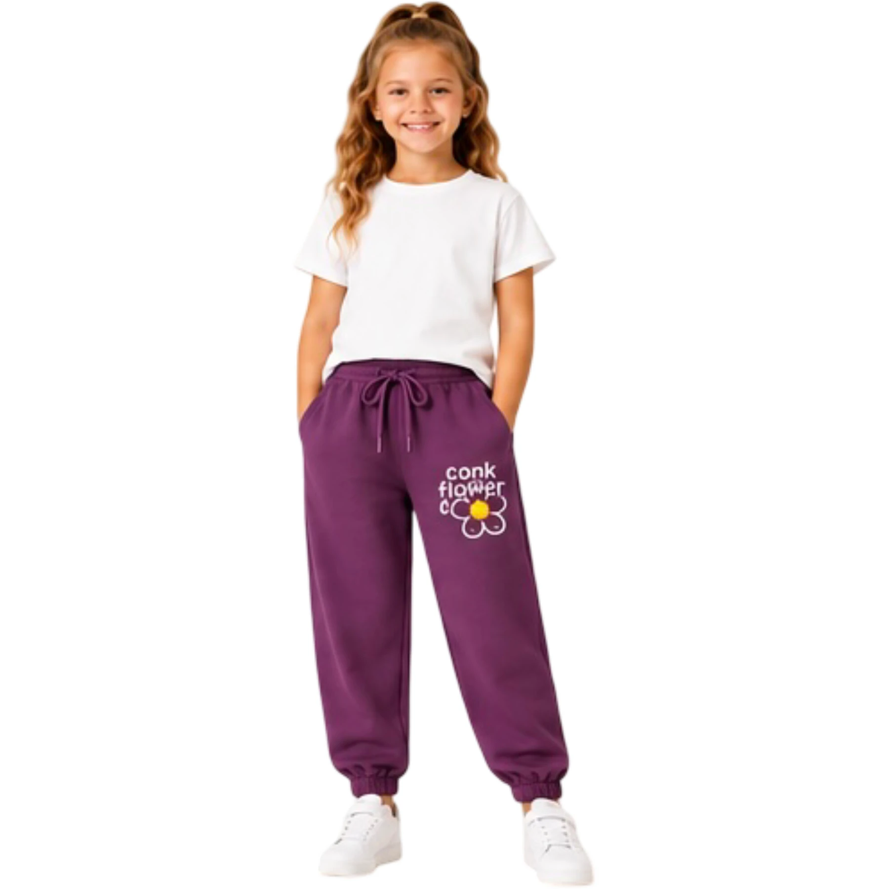 KIZ ÇİÇEK BASKI PAÇA LASTİKLİ ALT 3Y,4Y,5Y,6Y,7Y,8Y Kız