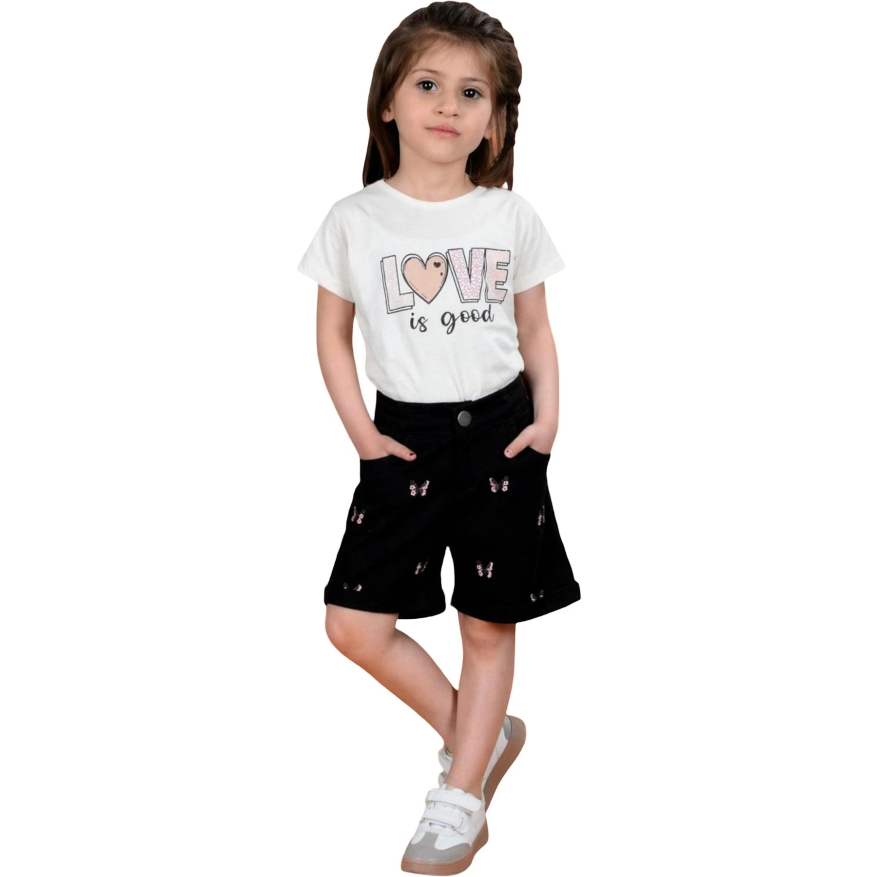KIZ ÇOÇUK ŞORT KELEBEKLİ  5Y,7Y,9Y,11Y,13Y Kız