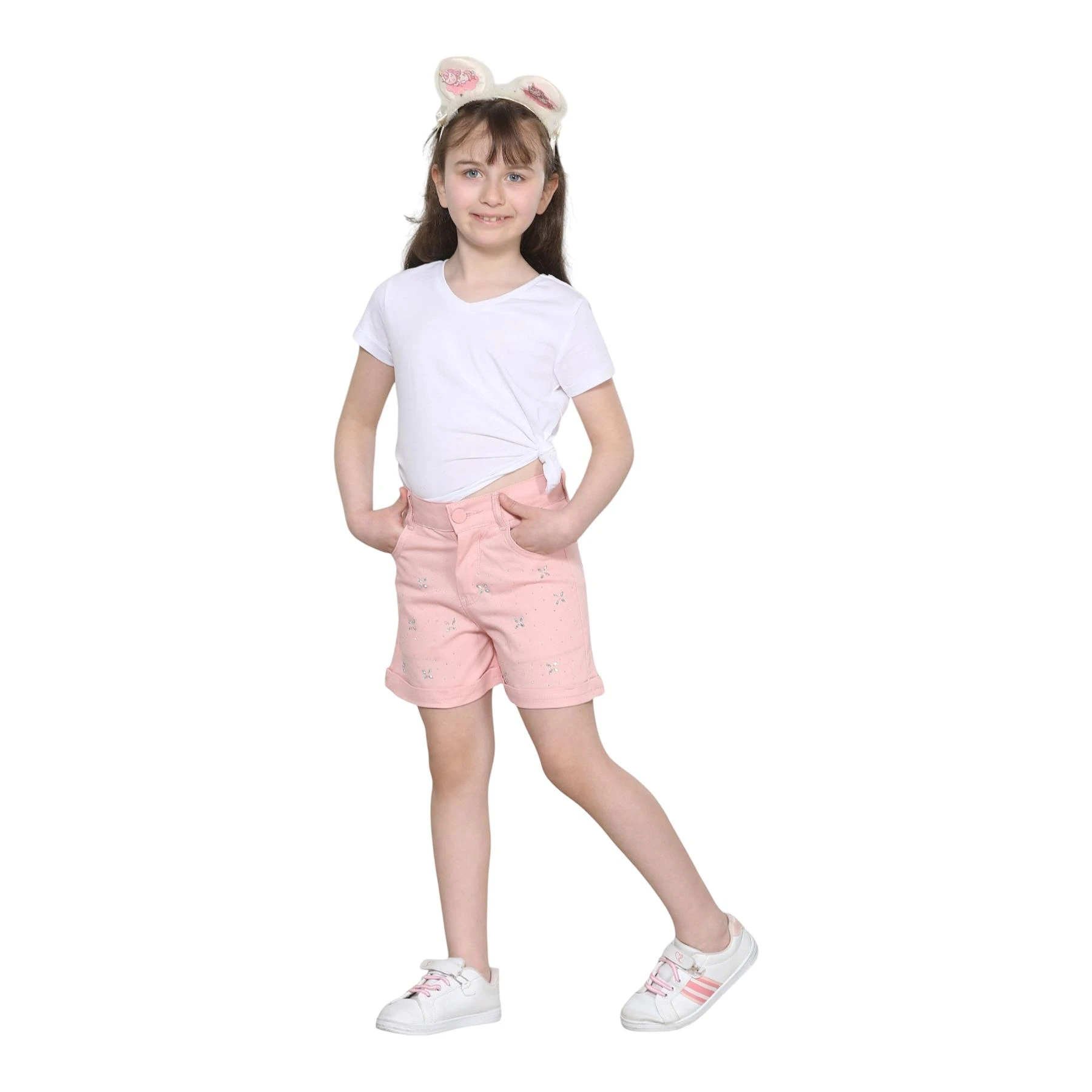 KIZ ÇOÇUK TAŞLI RENKLİ ŞORT 5Y,7Y,9Y,11Y,13Y Kız
