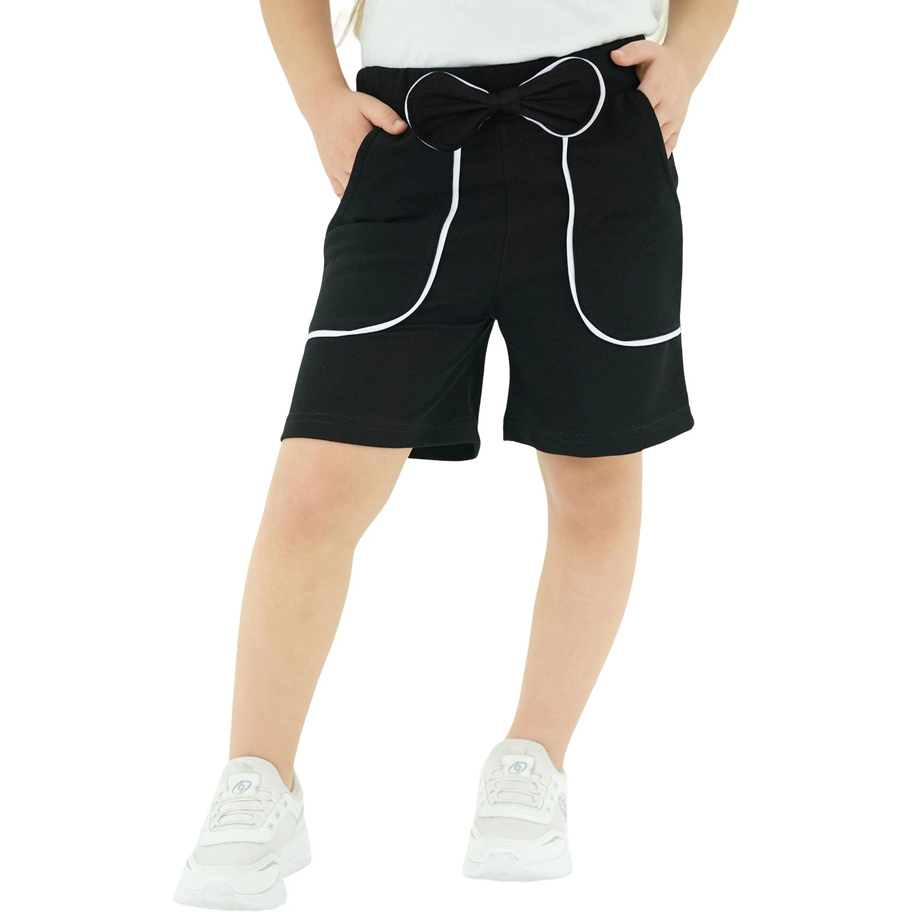 KIZ FİYONKLU BİYE CEPLİ ŞORT  3Y,4Y,5Y,6Y,7Y,8Y Kız