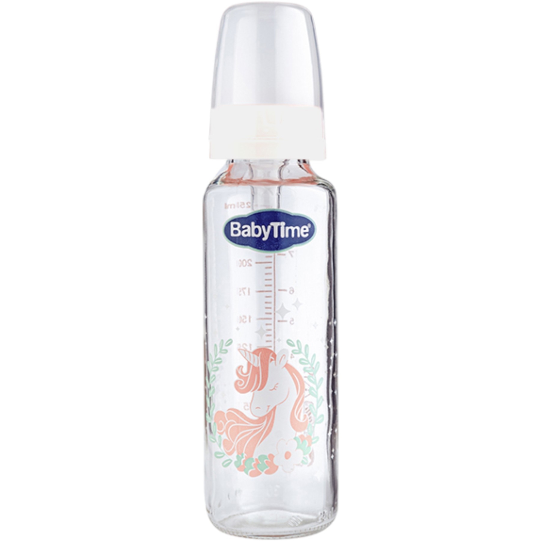 KLASİK CAM BİBERON (SİLİKON KİRAZ UÇLU) 250ML BEYAZ 1 Ay,2 Ay,3 Ay,6 Ay Uni