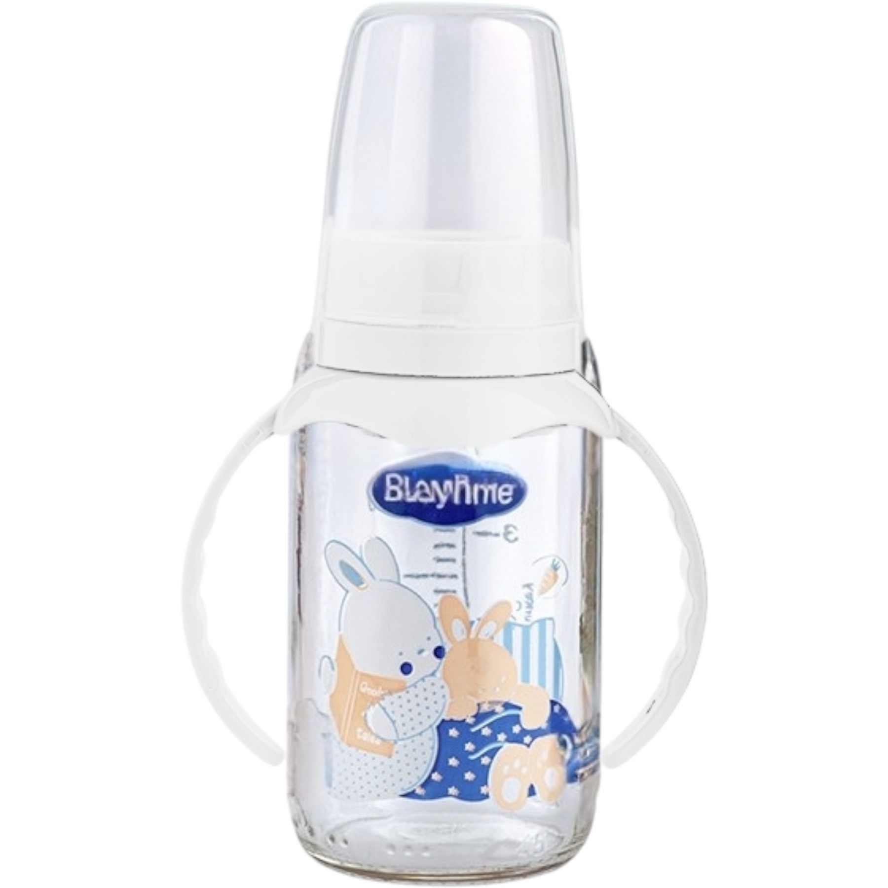 KULPLU CAM BİBERON(SİLİKON KİRAZ UÇLU) 125ML BEYAZ 1 Ay,2 Ay,3 Ay,6 Ay Uni