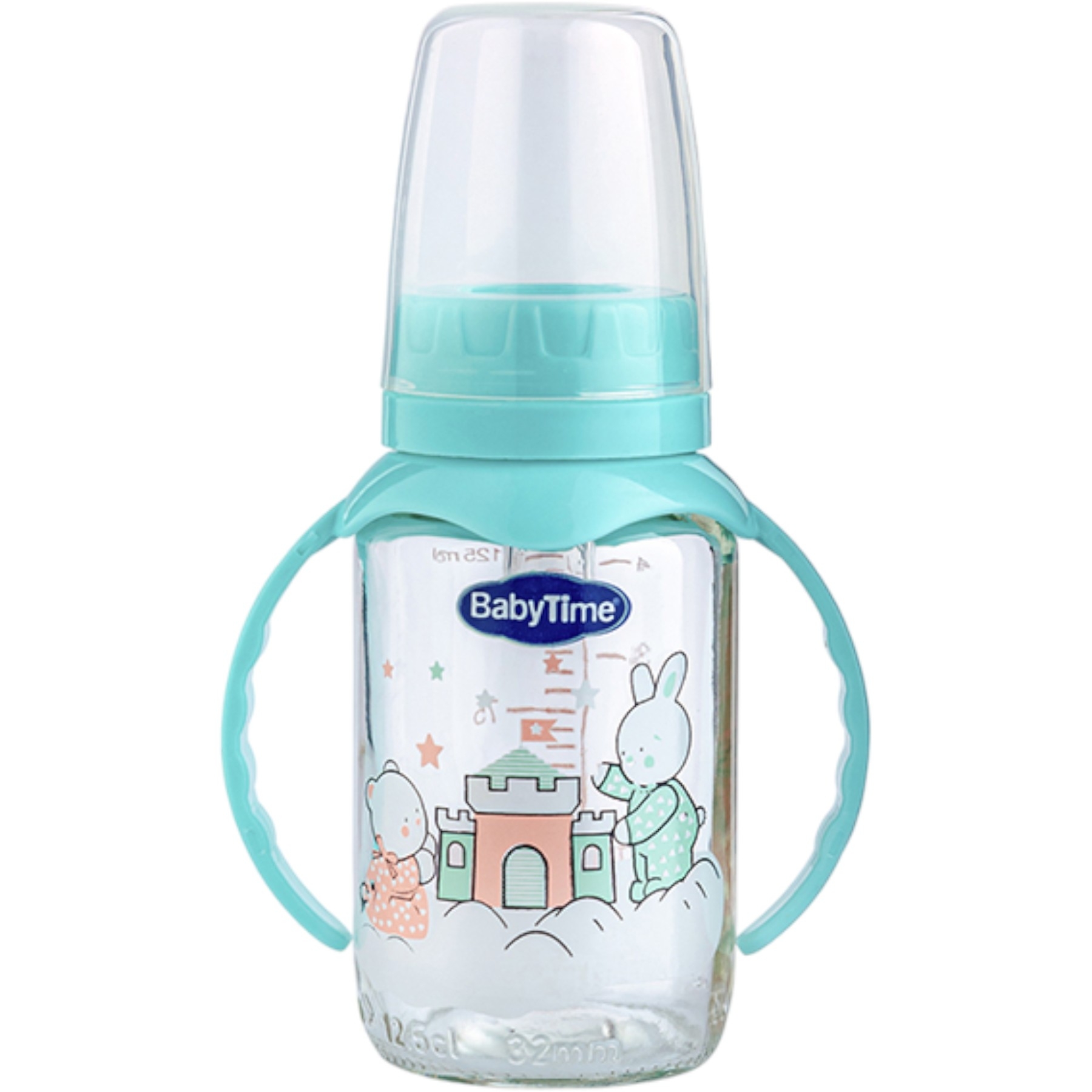 KULPLU CAM BİBERON(SİLİKON KİRAZ UÇLU) 125ML YEŞİL 1 Ay,2 Ay,3 Ay,6 Ay Uni