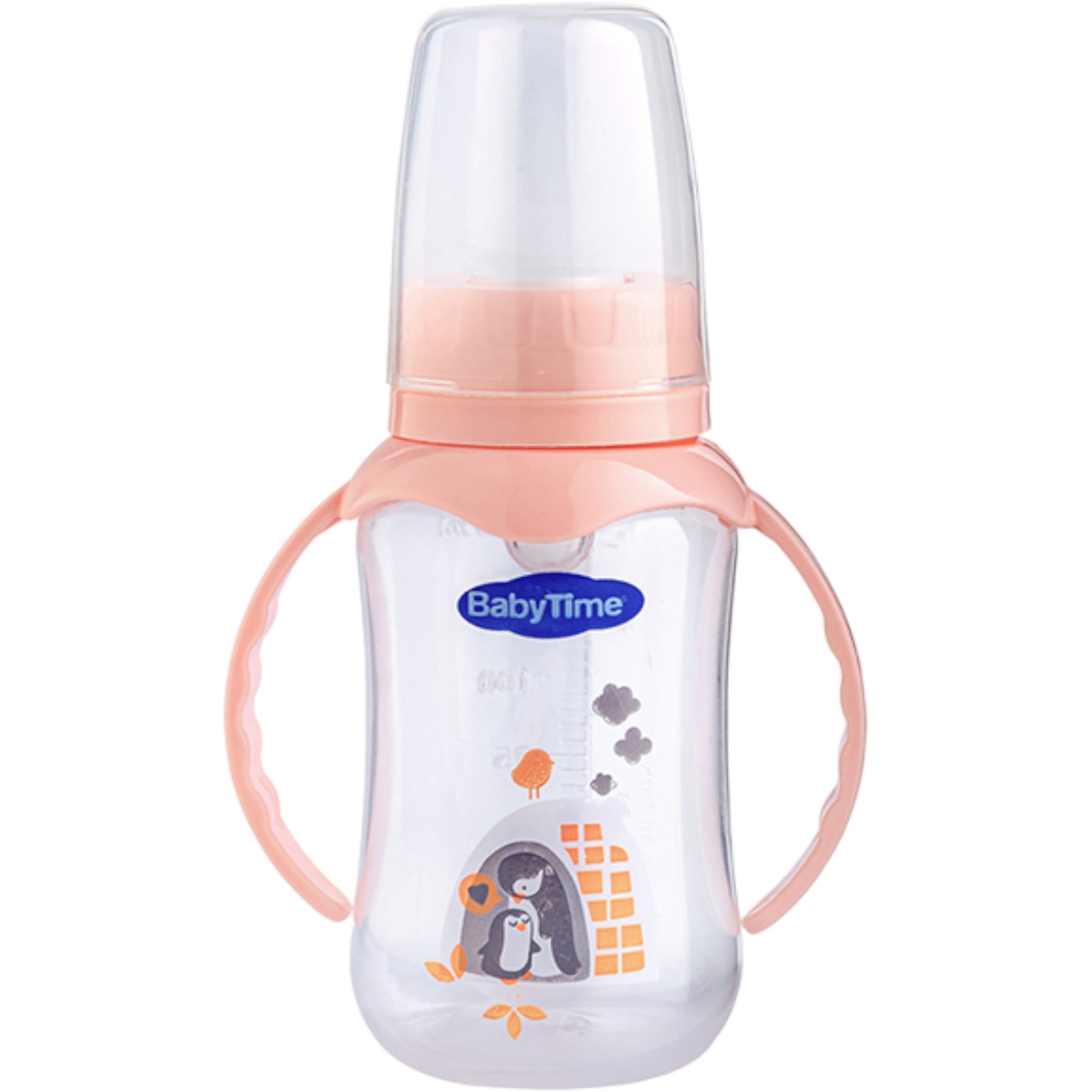 KULPLU PP BİBERON (SİLİKON KİRAZ UÇLU) 150ML PEMBE 1 Ay,2 Ay,3 Ay,6 Ay Kız